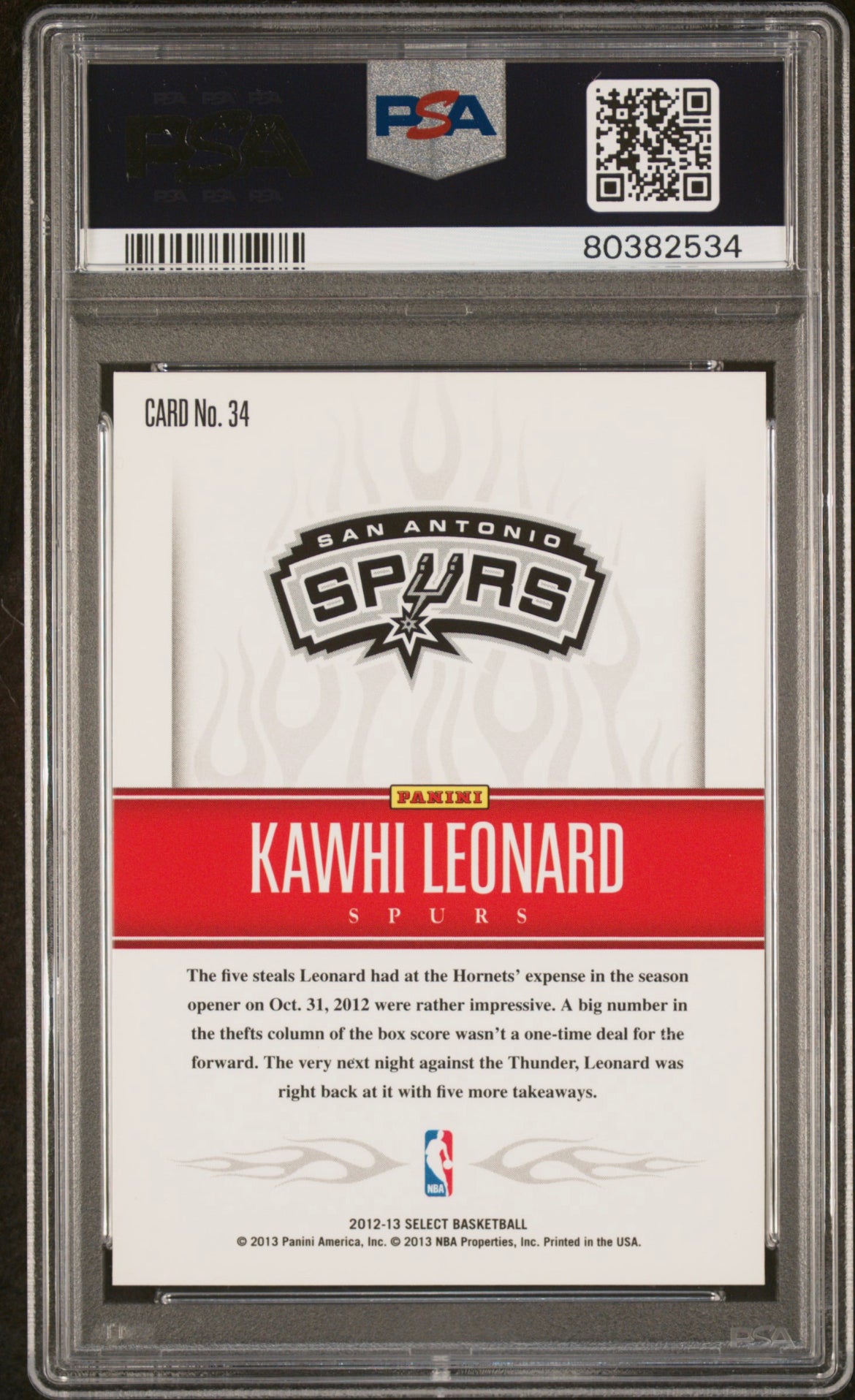 ❤️ 2012 Panini Select Rookies White Hot Kawhi Leonard #34 PSA 10 GEM MT Rookie RC