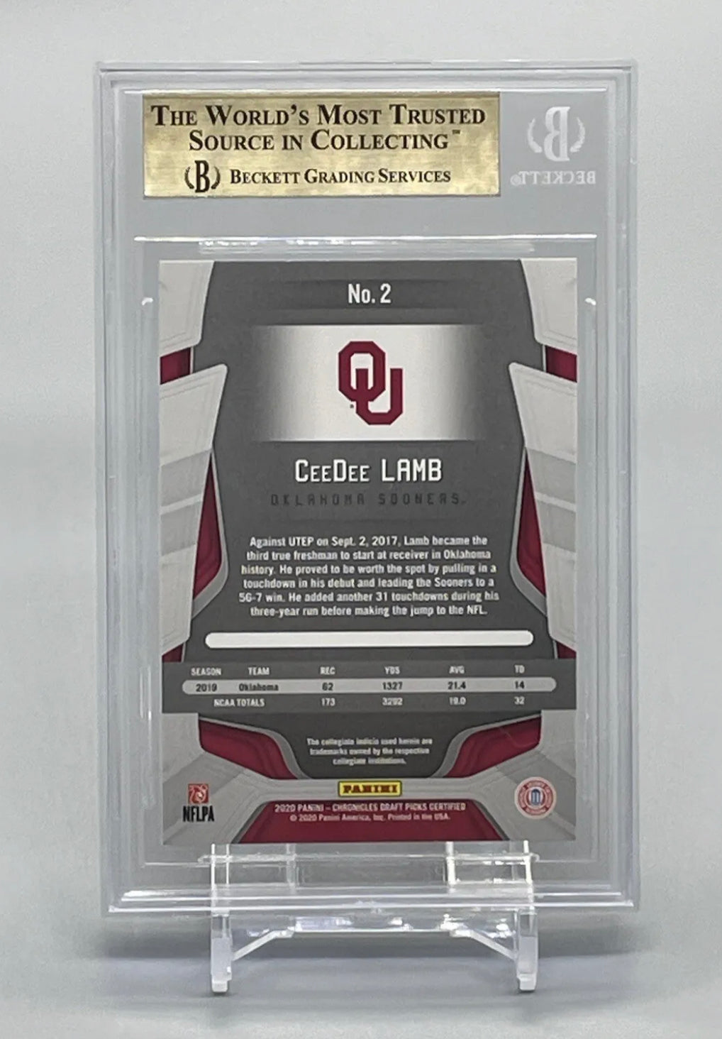 ❤️2020 Panini Chronicles Certified Mirror Red #2 CeeDee Lamb RC Rookie BGS 9.5 Oklahoma Sooners Cowboys