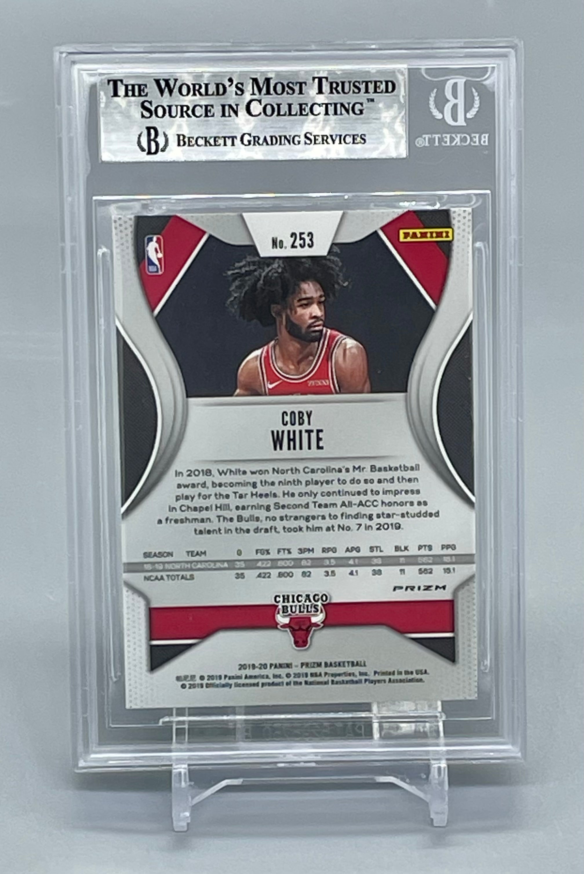 ❤️2019-20 Prizm Coby White Silver Prizm Rookie RC #253 BGS 8.5 MINT Bulls