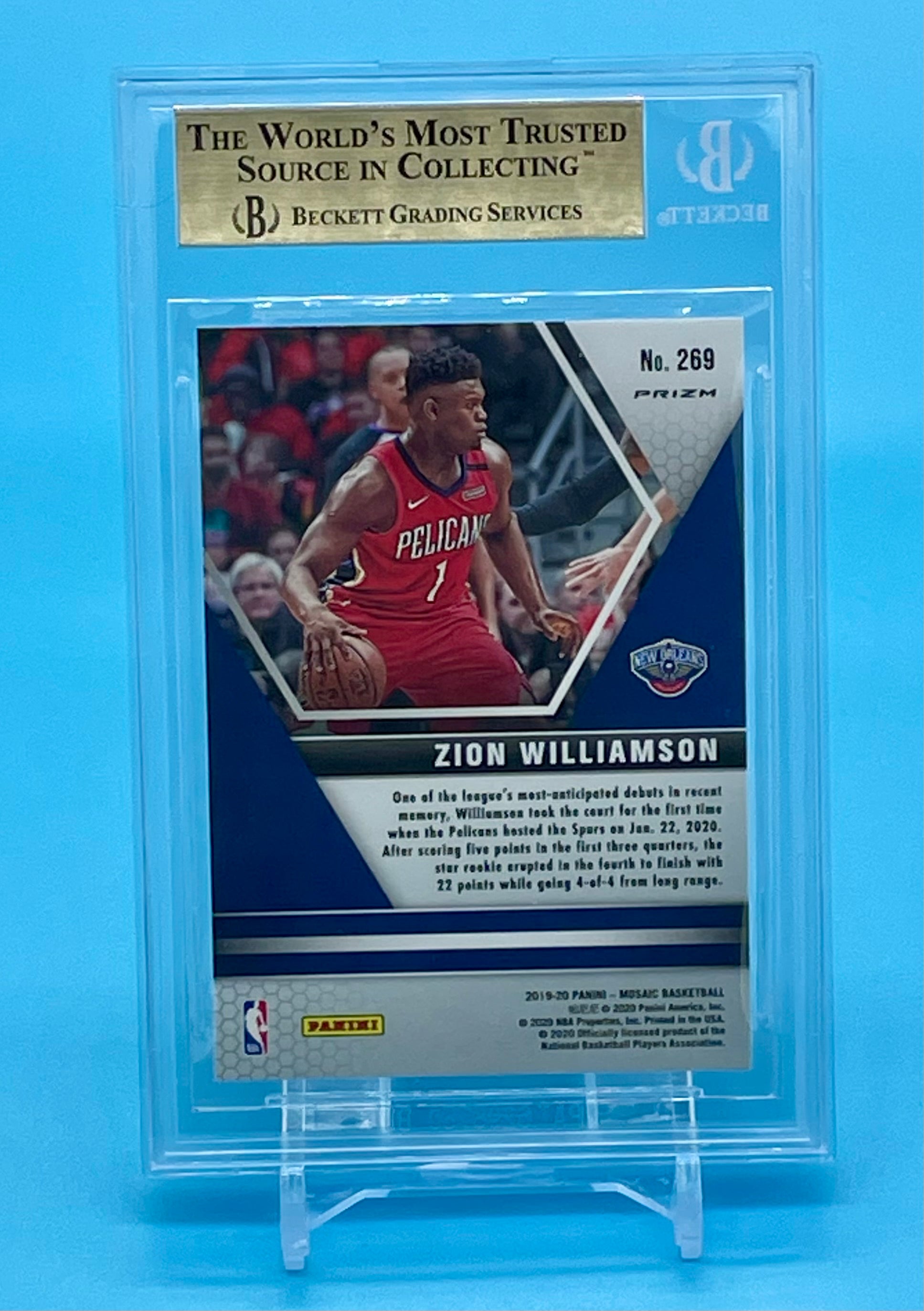❤️2019 Zion Williamson Mosaic Fast Break Silver Rookie RC NBA Debut BGS 9.5 Pop 16!