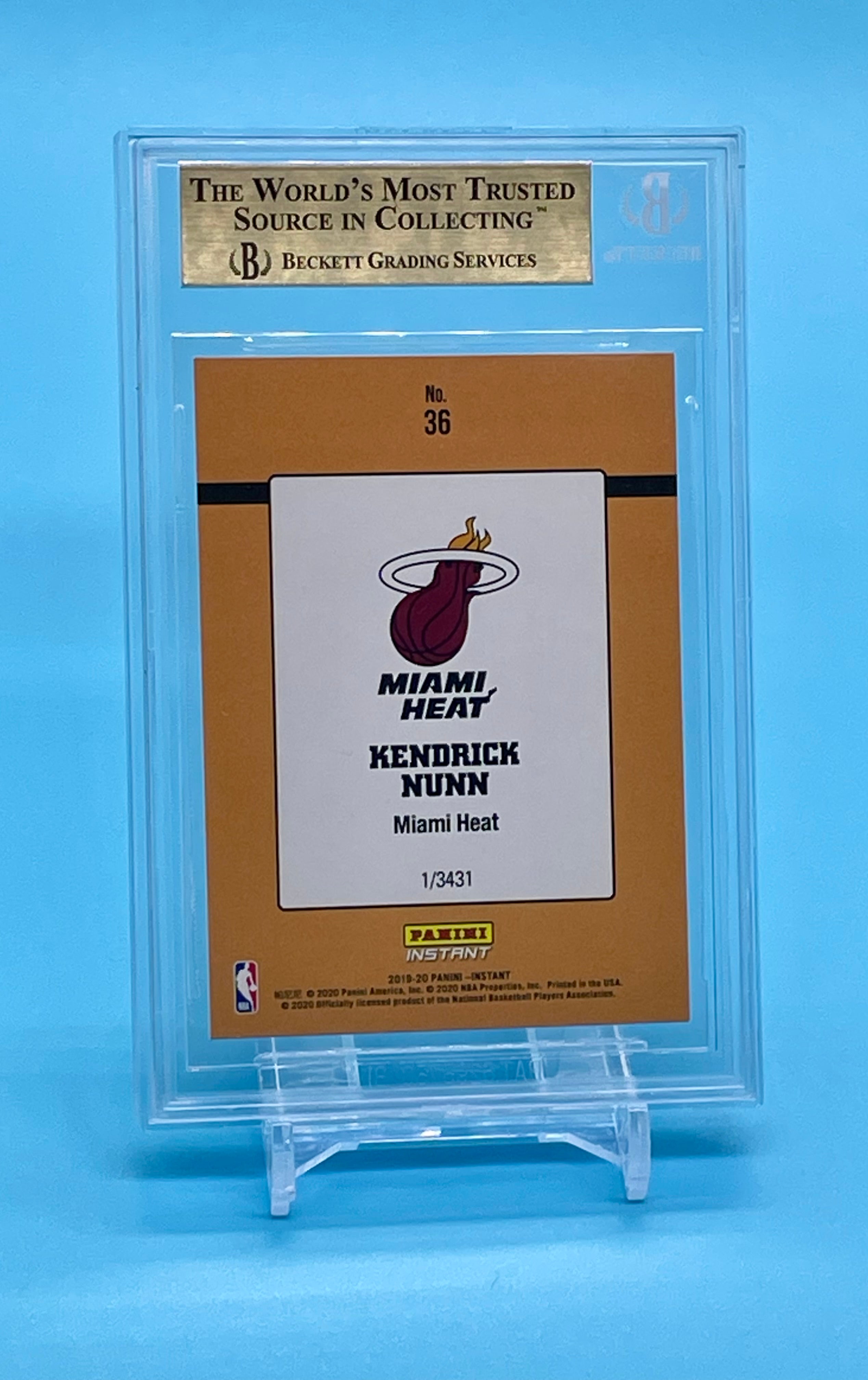 ❤️2019 Panini Instant Kendrick Nunn Rated 1989 Rookie BGS 9.5 True Gem Mint #36 Retro 1/3431 RC