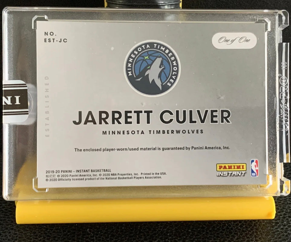 ❤️2019 Panini Jarrett Culver 1/1 Player Worn Hat From The NBA Draft Swatch Card