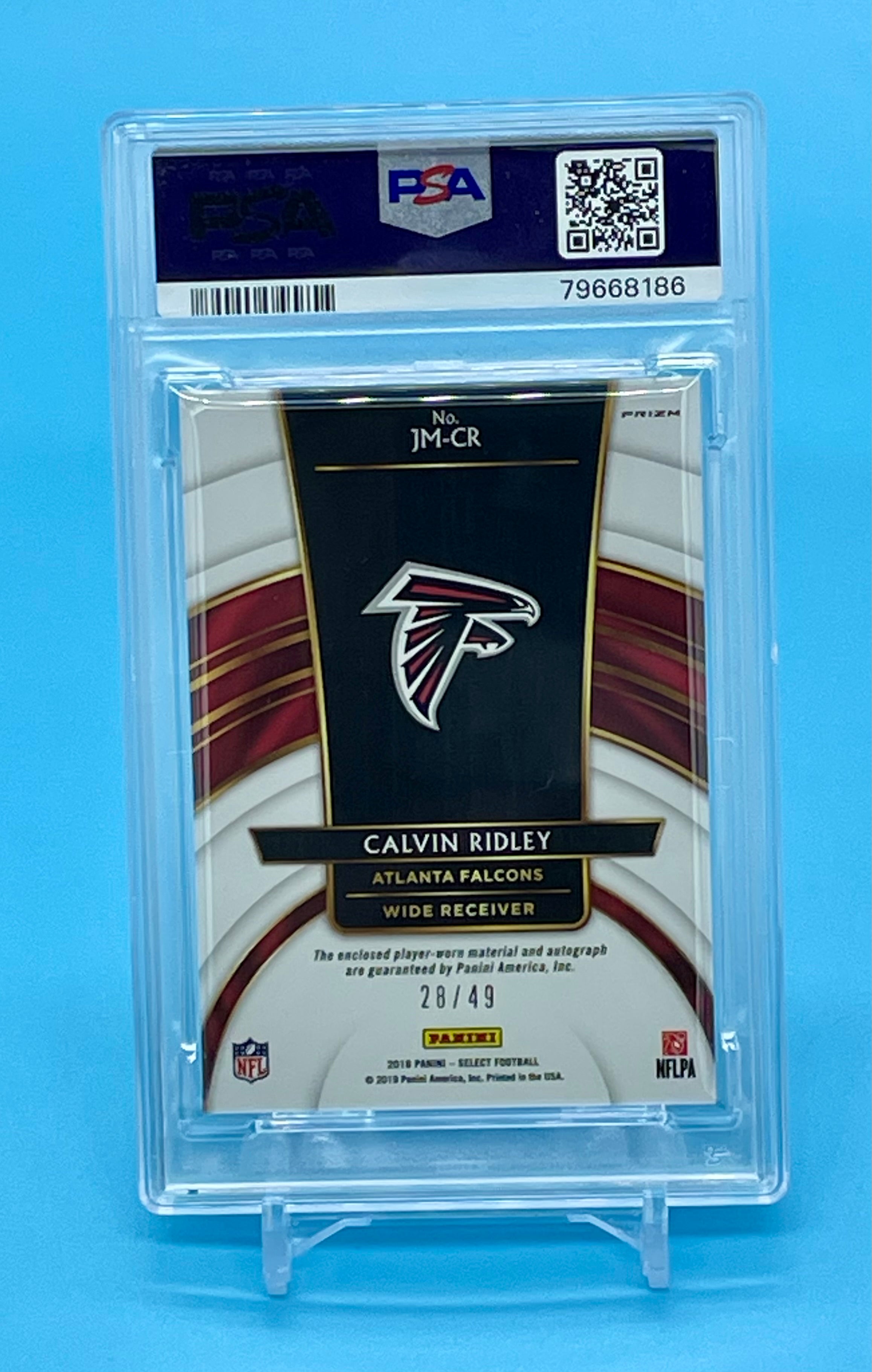 ❤️2018 PANINI SELECT CALVIN RIDLEY SILVER ROOKIE RC PATCH AUTO /49 FALCONS PSA 10