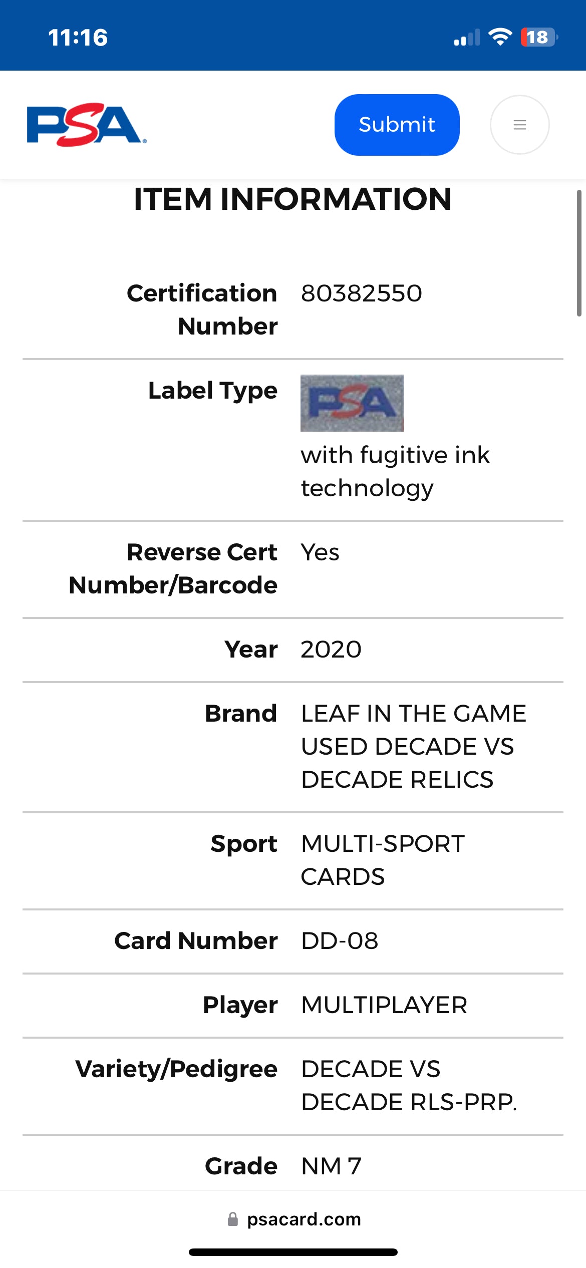 ❤️ 2020 Leaf In The Game Decade vs Decade GAME JERSEYS included of Jerry Rice Randy Moss Tom Brady Joe Montana Dan Marino Peyton Manning Marvin Harrison /12 Pop 1 PSA Graded