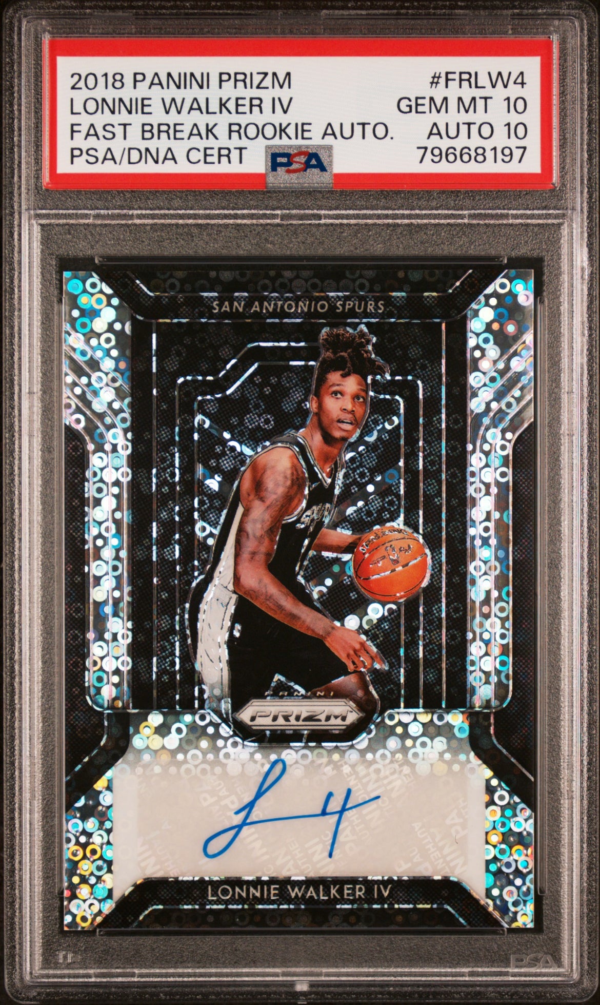 ❤️2018 Panini Prizm Lonnie Walker IV Fast Break Rookie RC Disco PSA 10 Auto 10 Pop 3