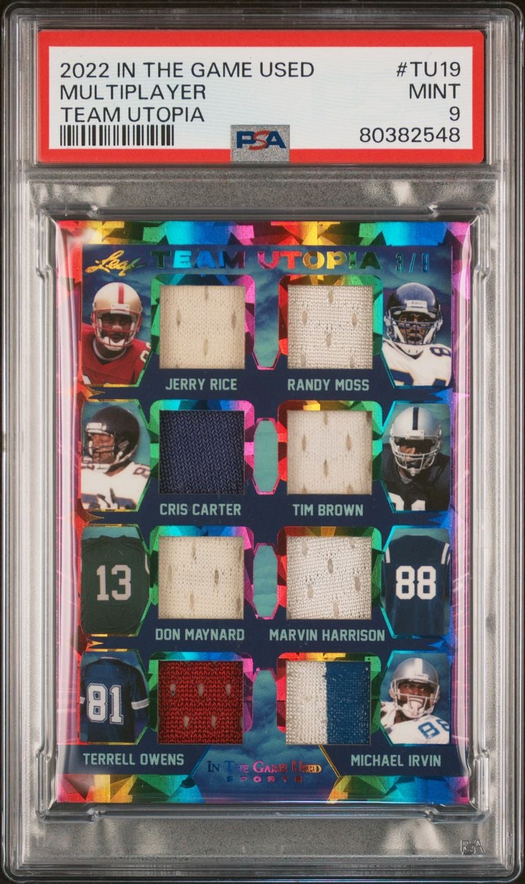 ❤️2022 In The Game Team Utopia Game Used Jersey /9 Psa 9 Pop 1. With an octet of legendary players including Jerry Rice, Michael Irvin, Tim Brown, Randy Moss, Chris Carter, Don Maynard, Terrell Owens, and Marvin Harrison!
