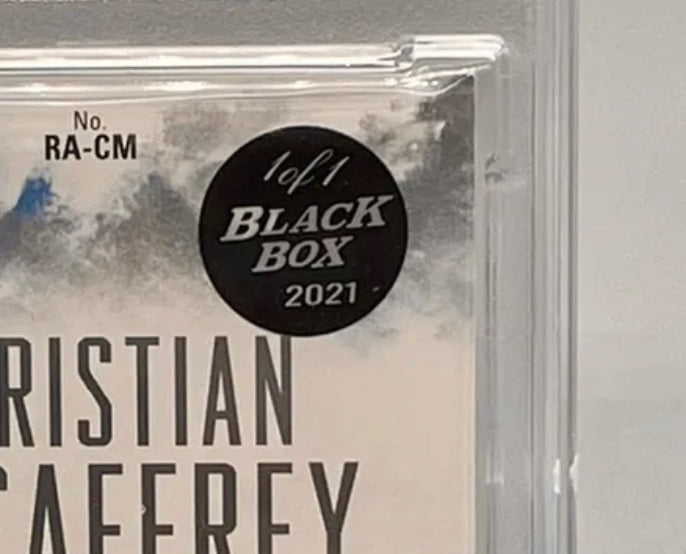 ❤️Christian McCaffrey 2017 Origins Football Rookie Red Black Box Auto 1/1 PSA 9