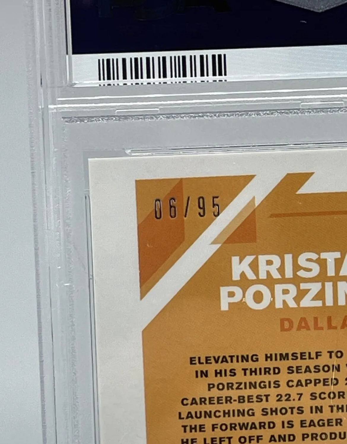 ❤️2019 Optic Fast Break Purple Prizm Jersey # 6/95 Kristaps Porzingis #36 Psa
