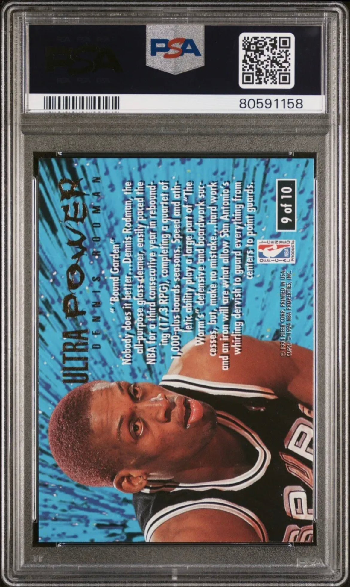 ❤️1994 Fleer Ultra Power #9 of 10 Dennis Rodman Psa 8 Pop 17!