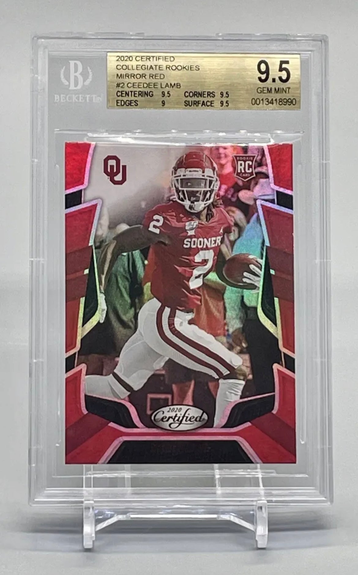 ❤️2020 Panini Chronicles Certified Mirror Red #2 CeeDee Lamb RC Rookie BGS 9.5 Oklahoma Sooners Cowboys