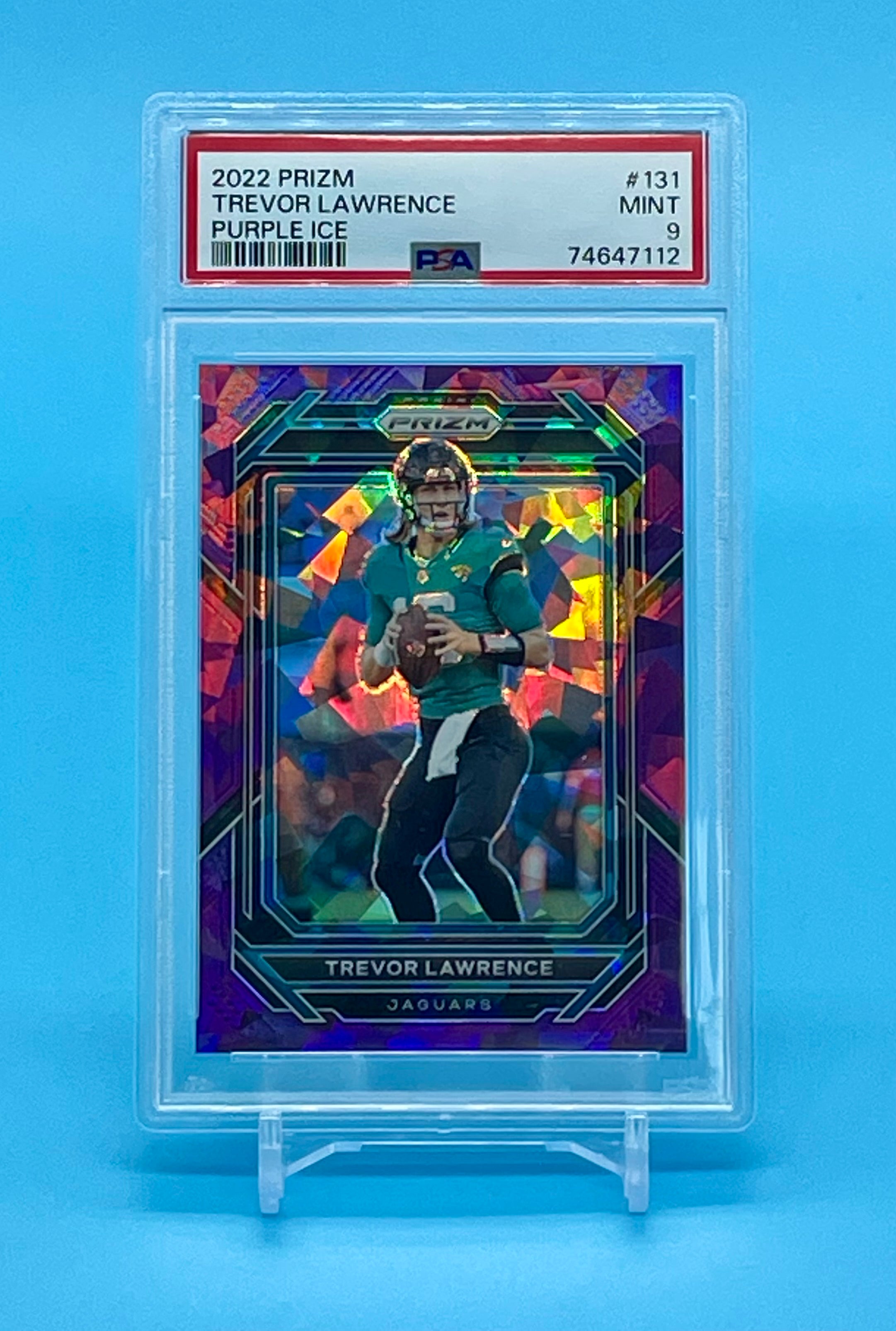 ❤️2022 Panini Prizm Purple Ice Trevor Lawrence /225 PSA 9 MINT #131 Pop 31 SSP Jaguars