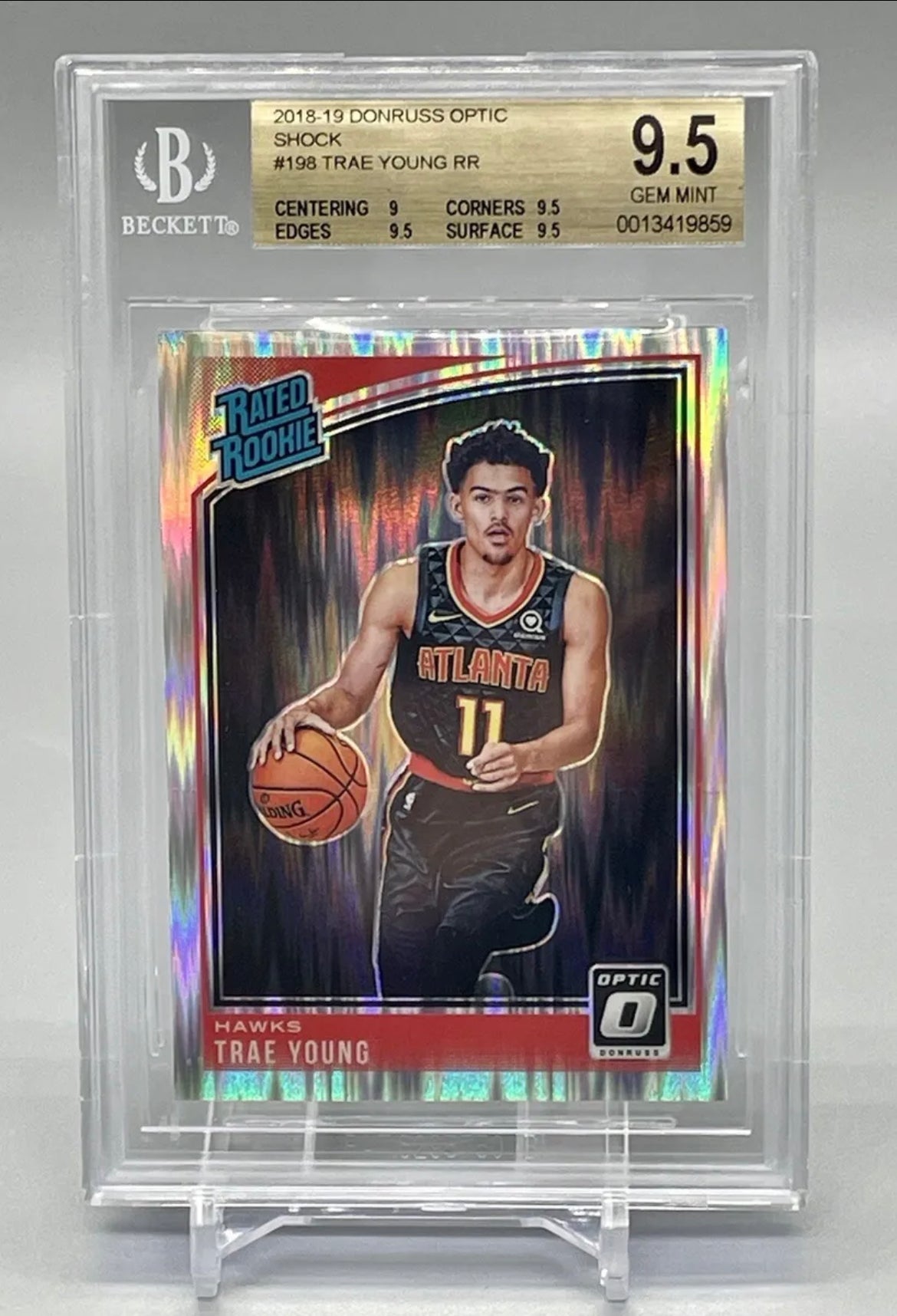❤️ 2018 Donruss Optic Shock Prizm #198 Trae RC Rookie BGS 9.5 GEM MINT Hawks