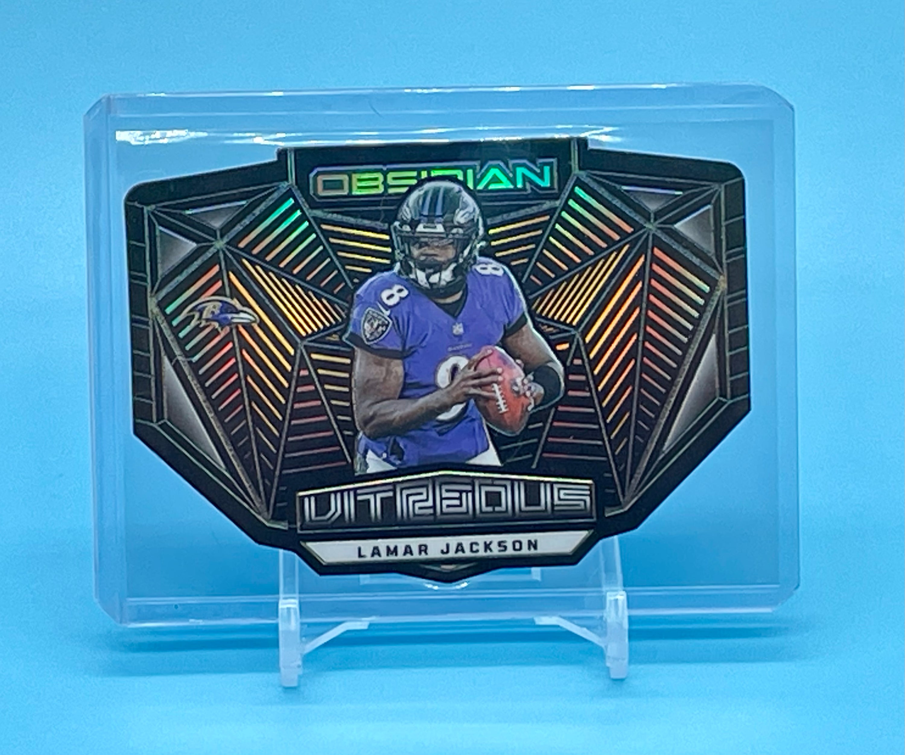 ❤️2023 Panini Obsidian Lamar Jackson Vitreous Case Hit SSP Super Rare! Ravens MVP