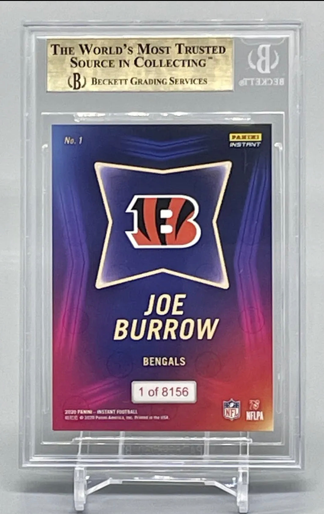 ❤️2020 Panini Instant Draft Night Joe Burrow Rookie #1 BGS 9.5 1/8156 RC