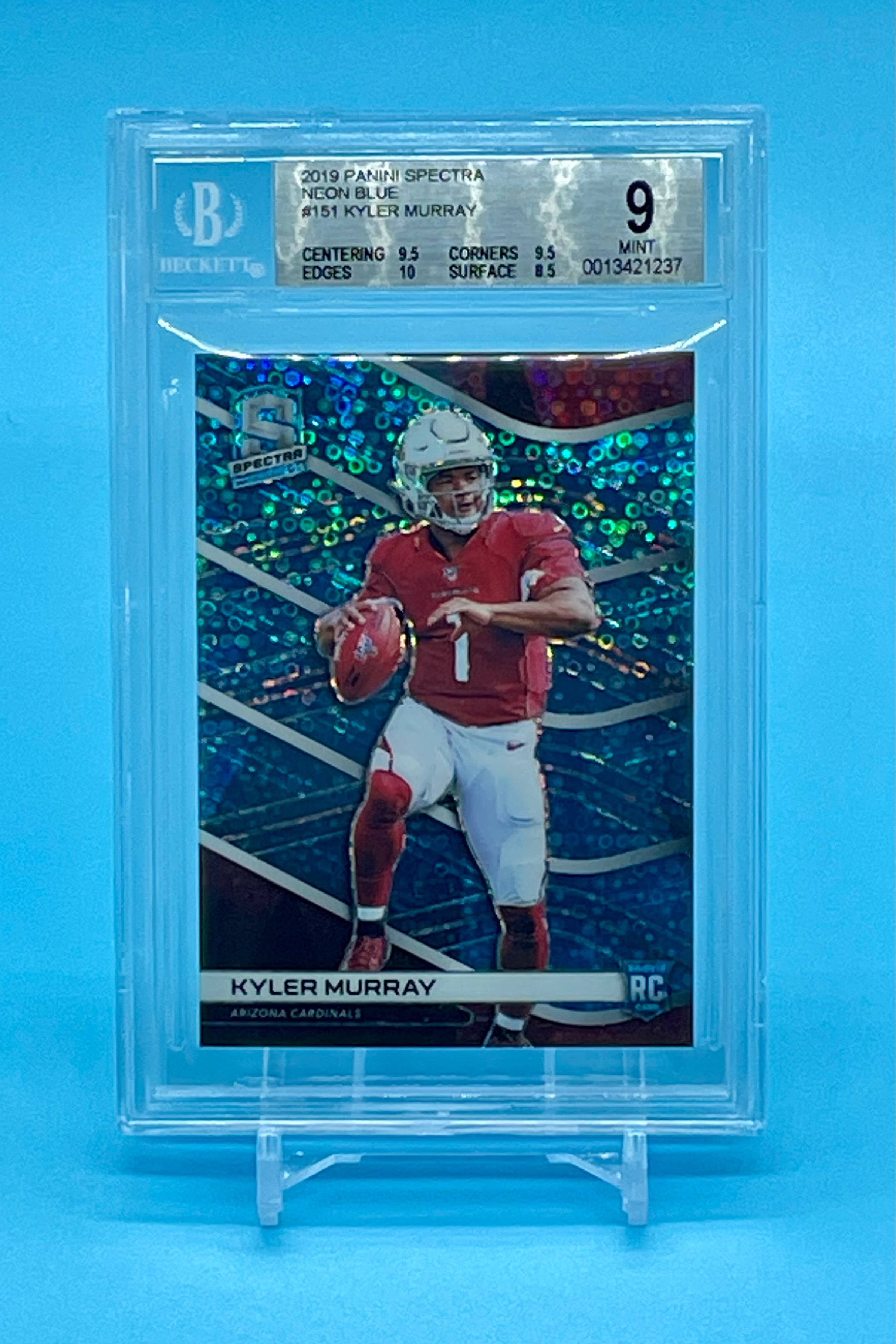 ❤️2019 SPECTRA FOOTBALL ROOKIE NEON BLUE KYLER MURRAY RC /60 BGS 9 Mint