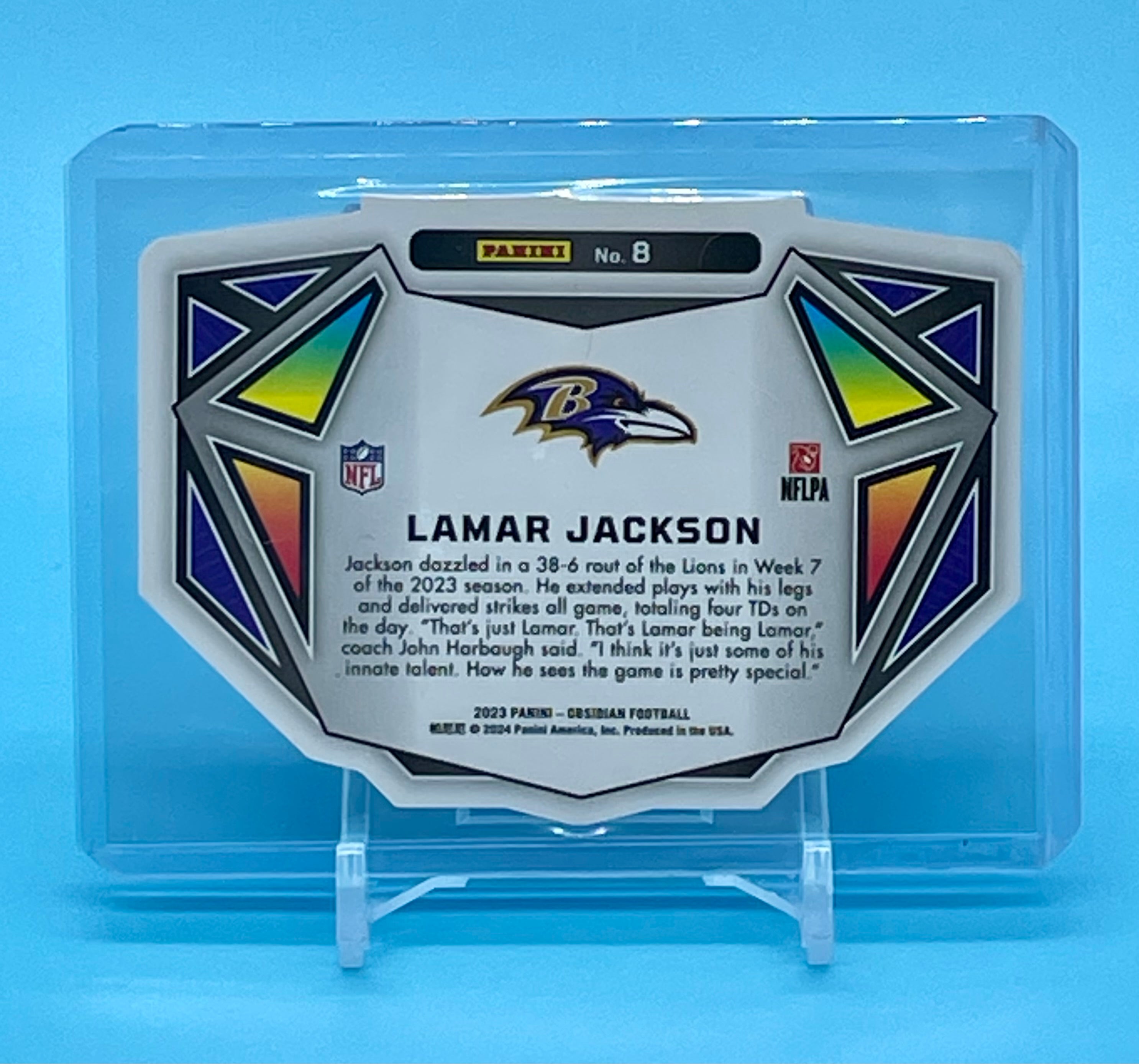 ❤️2023 Panini Obsidian Lamar Jackson Vitreous Case Hit SSP Super Rare! Ravens MVP