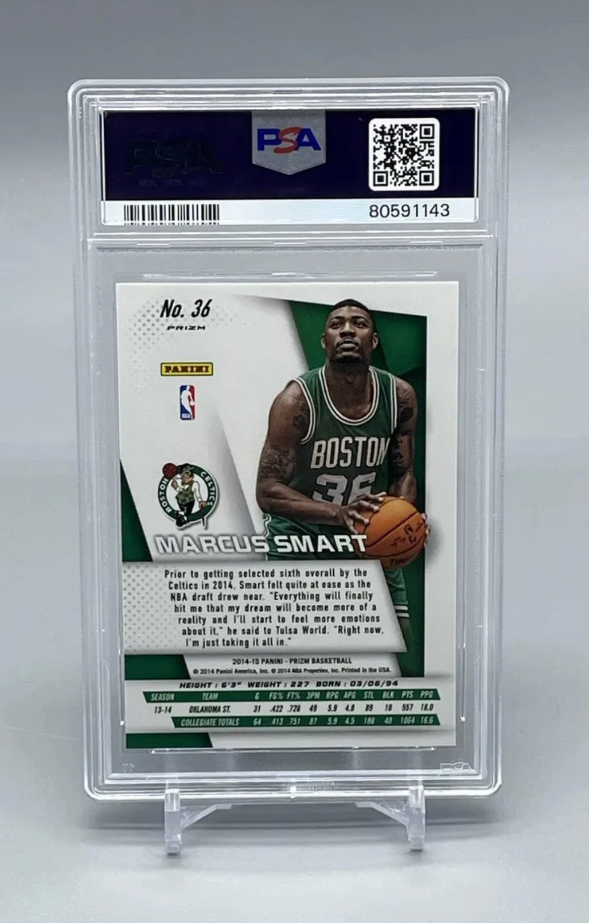 ❤️Marcus Smart 2014 Silver Prizm Rookie Variation 36 SP PSA 10 Gem mint Pop 39!