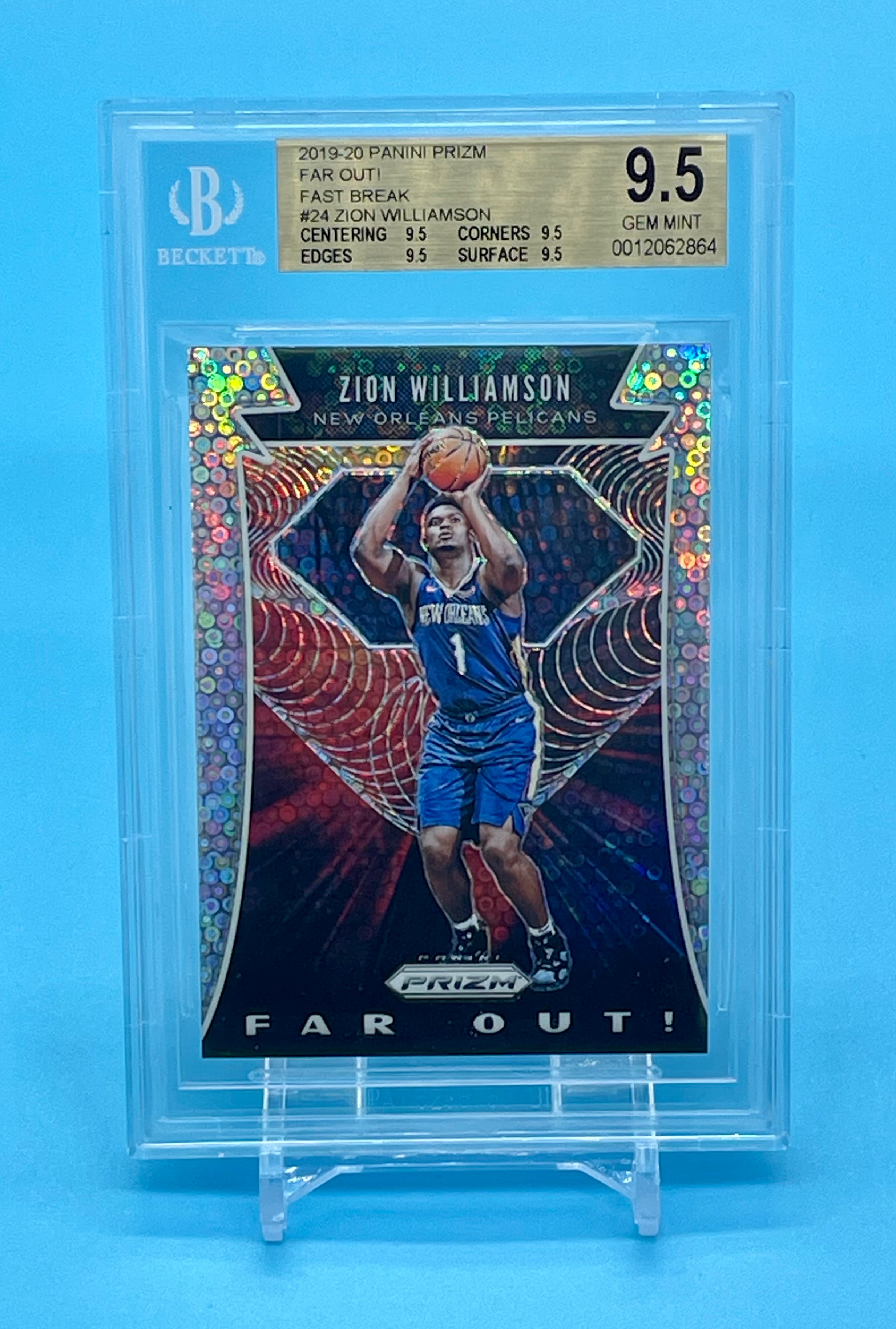 ❤️2019 Panini Prizm Far Out Fast Break Zion Williamson ROOKIE RC BGS 9.5 “True Gem Mint” Disco