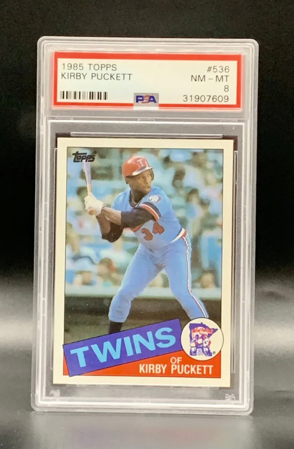 ❤️ 1985 Topps Kirby Puckett PSA 8 Rookie RC Beautiful card commemorating a legend