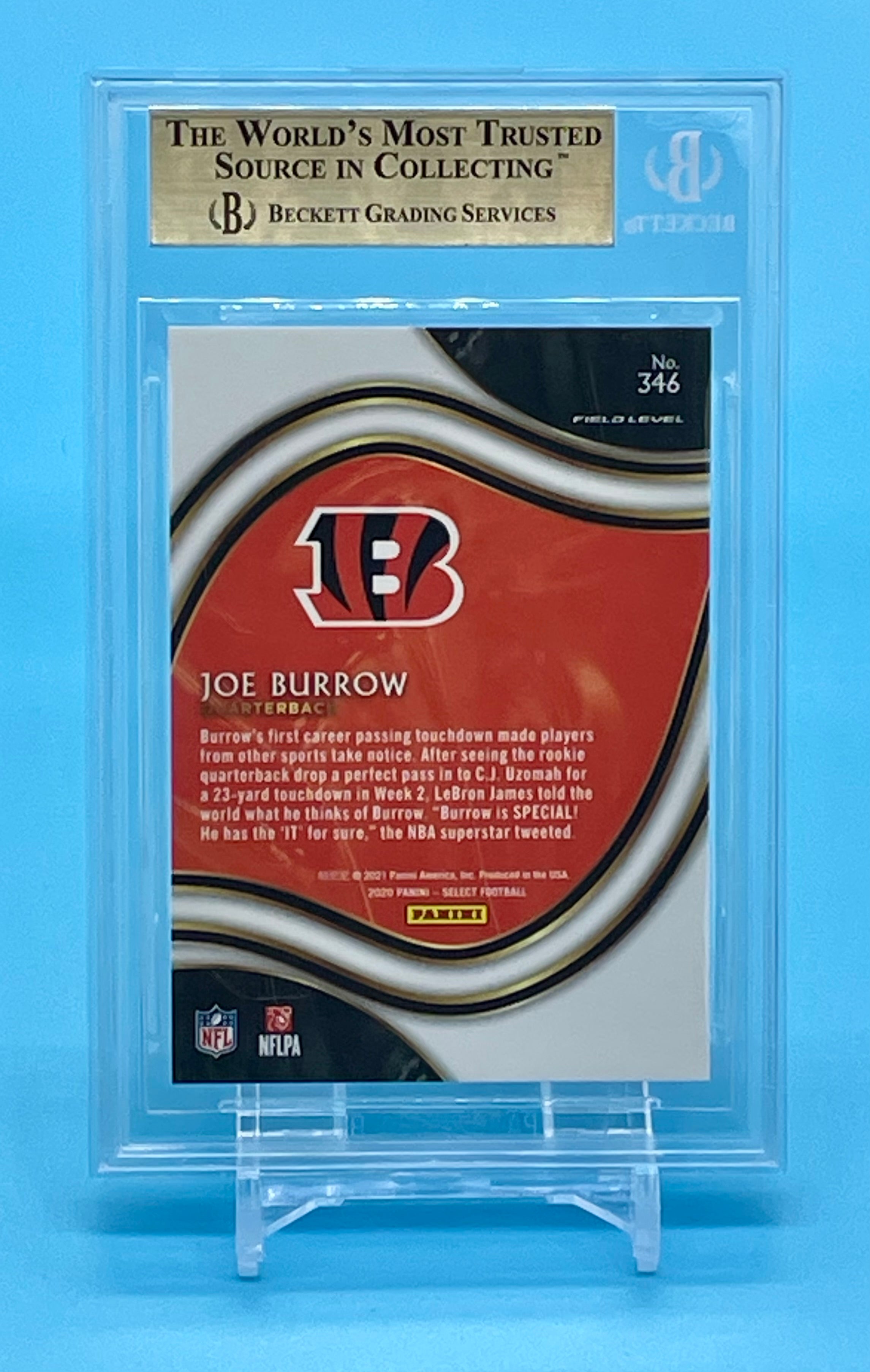 ❤️Joe Burrow 2020 Panini Select #346 Field Level Rookie RC Card BGS 9.5 Pop 32!