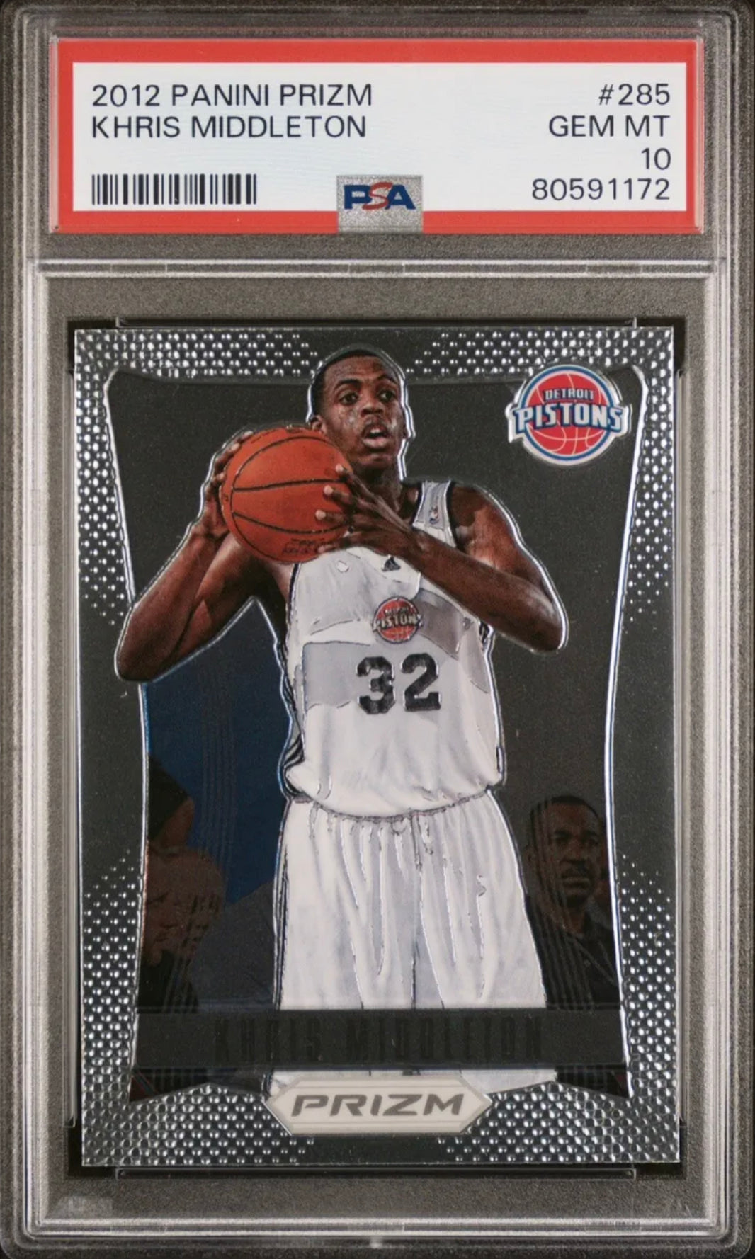 ❤️Khris Middleton PSA 10 2012 PANINI 1st Edition Prizm Basketball #285 Rookie Pistons RC