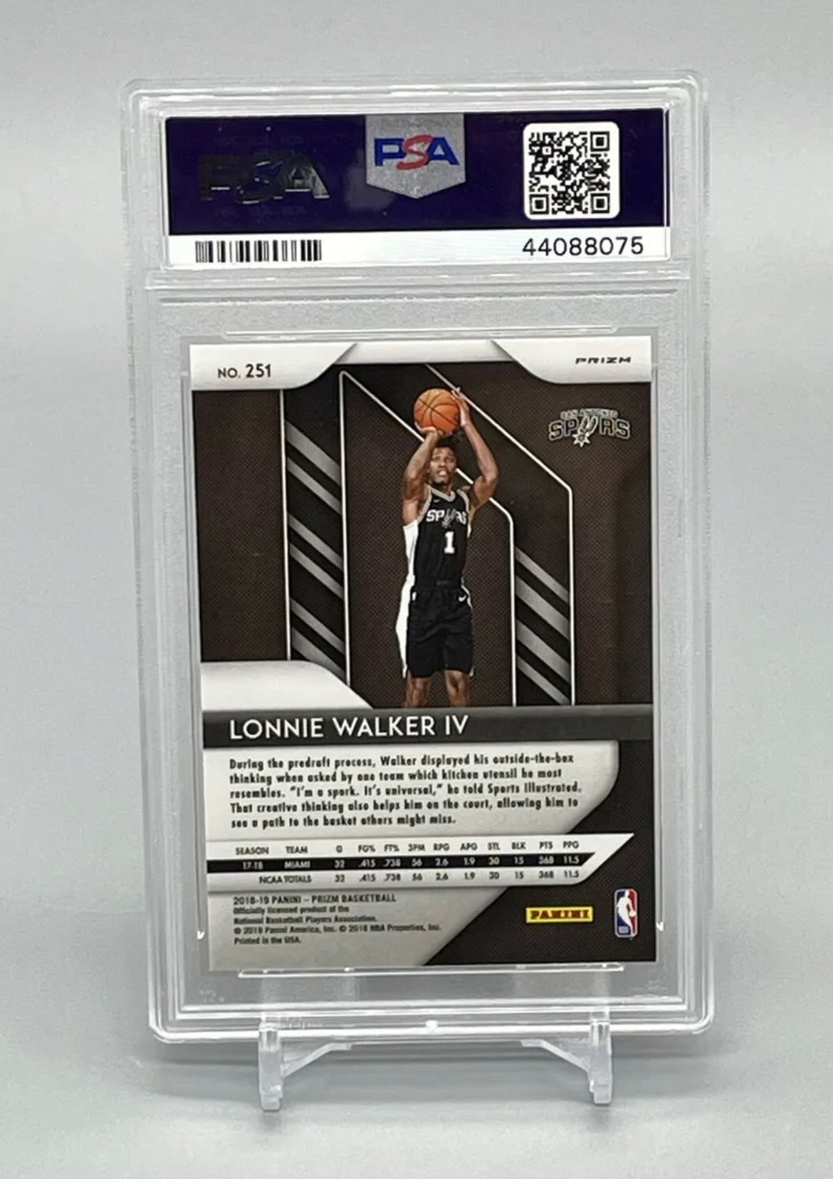 ❤️2018 Panini Prizm Pink Ice Lonnie Walker Rookie RC #251 PSA 10 NETS