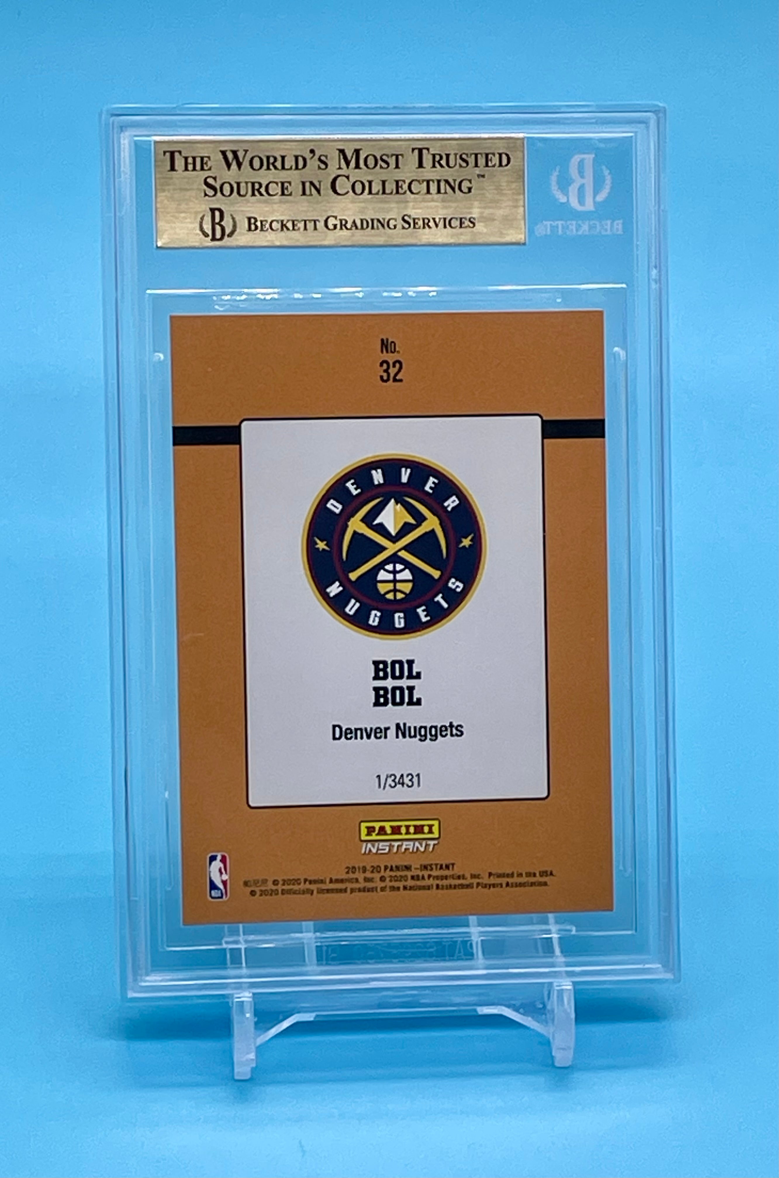❤️Bol Bol 2019 Panini Instant Rated Rookie RC Retro 1989 BGS 9.5 Denver Nuggets
