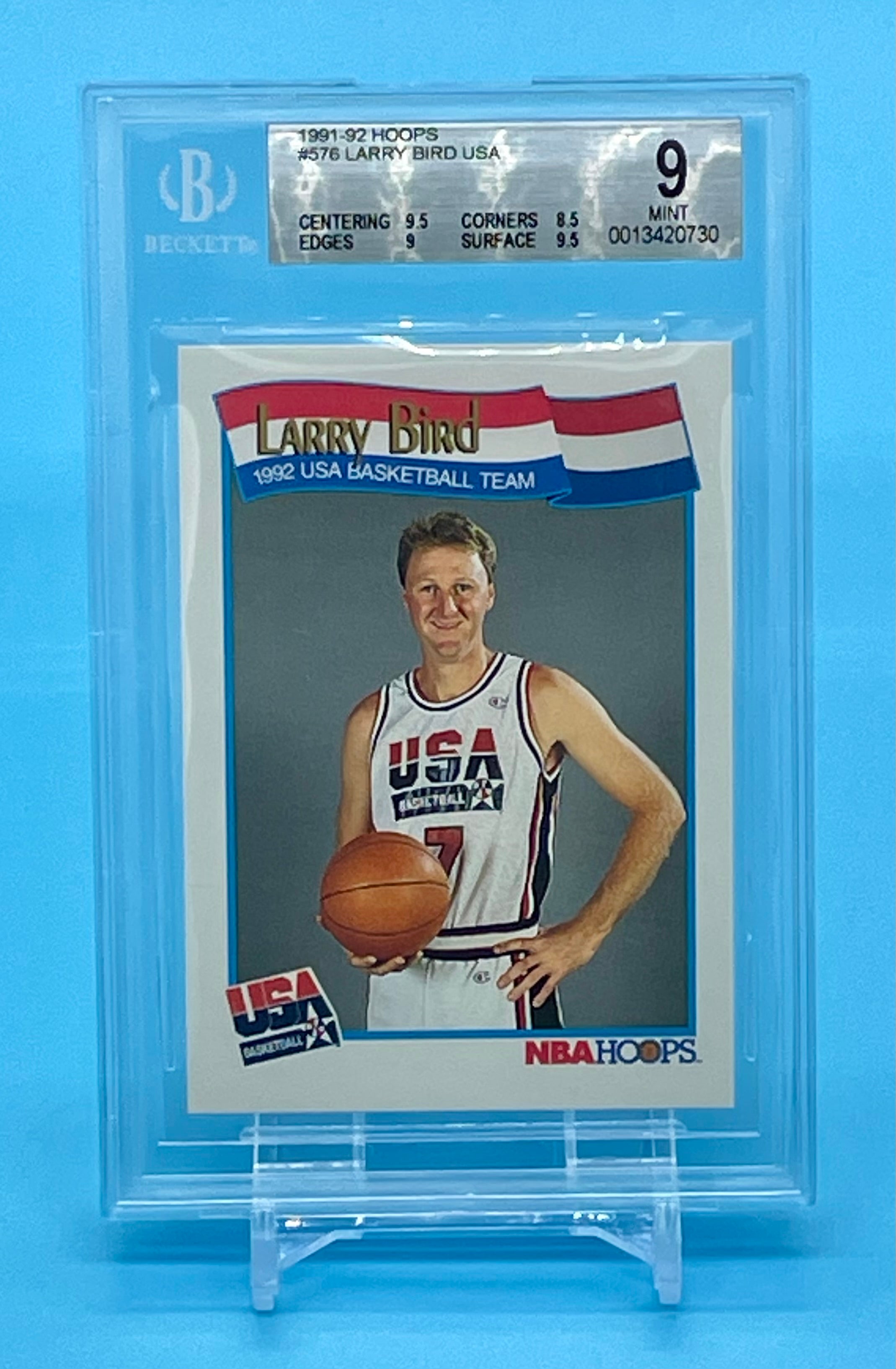 ❤️1991-92 Hoops #576 Larry Bird USA BGS 9 Mint
