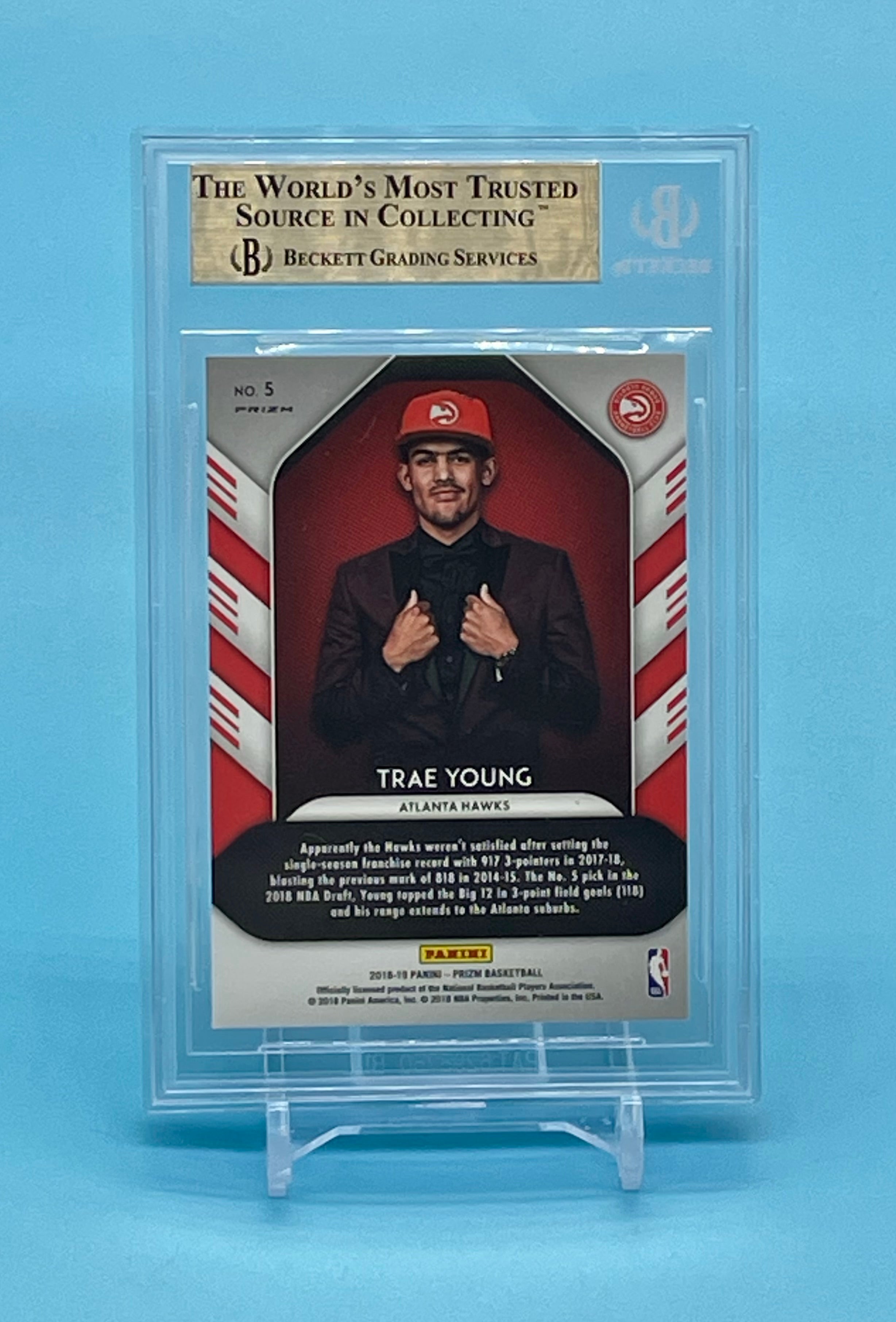 ❤️2018 Prizm Luck of the Lottery Silver #5 Trae Young RC TRUE GEM MINT BGS 9.5