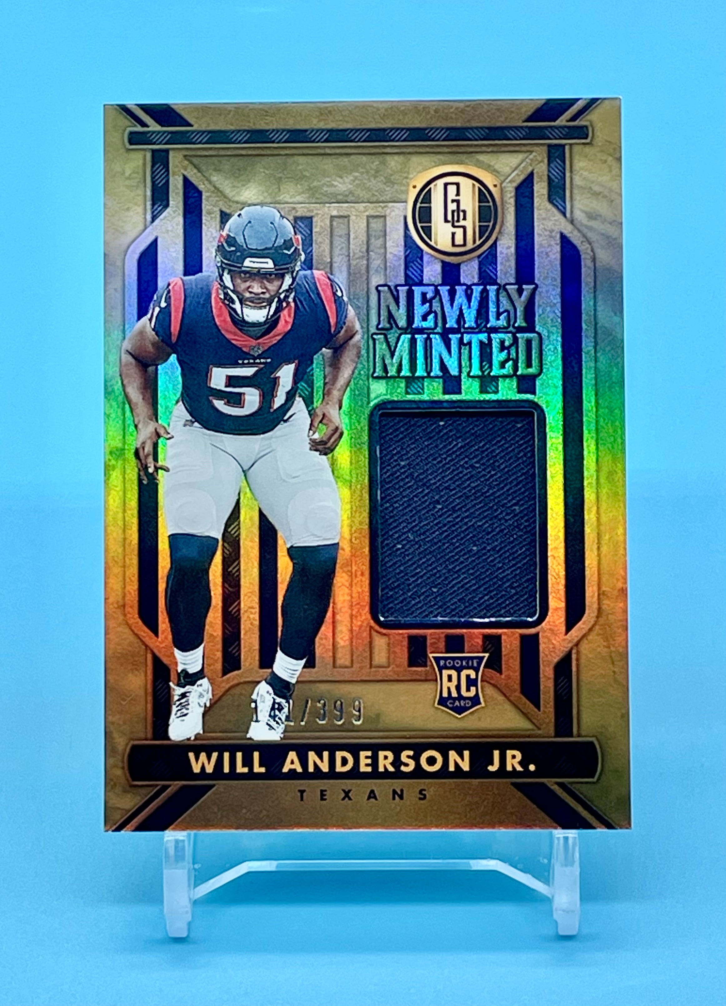 ❤️2023 Gold Standard Will Anderson Jr Rookie Newly Minted Memorabilia #'d /399