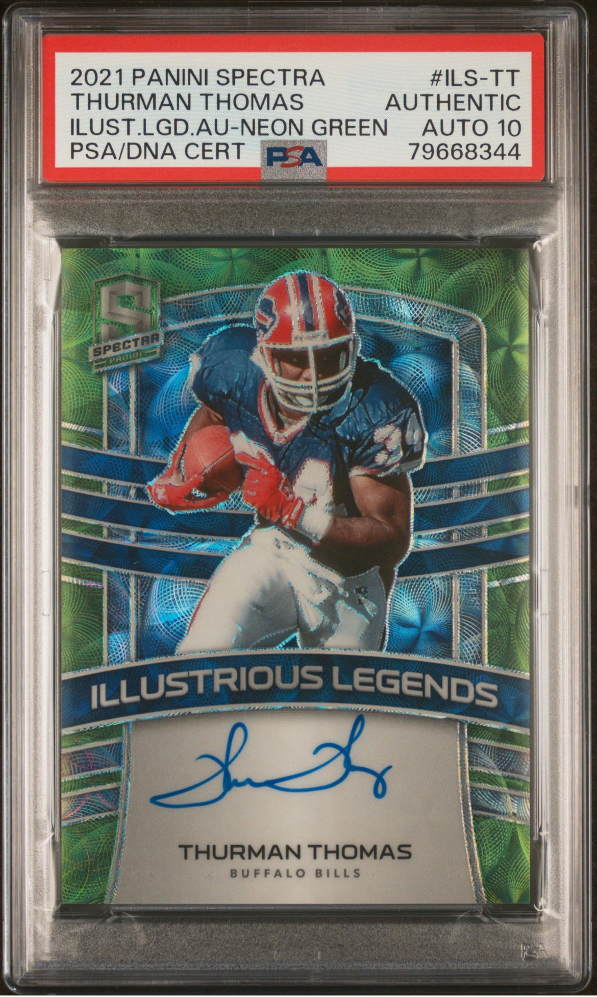 ❤️2021 Panini Spectra Illustrious Legends THURMAN THOMAS 14/15 Auto Psa 10 Pop 1