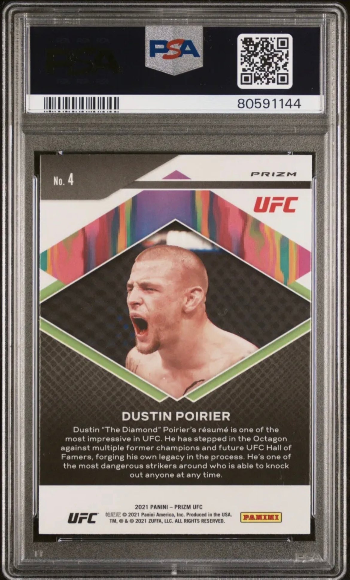 ❤️DUSTIN POIRIER 2021 1st Prizm UFC Debut Edition FEARLESS #4 Silver Psa 9 Pop 1!