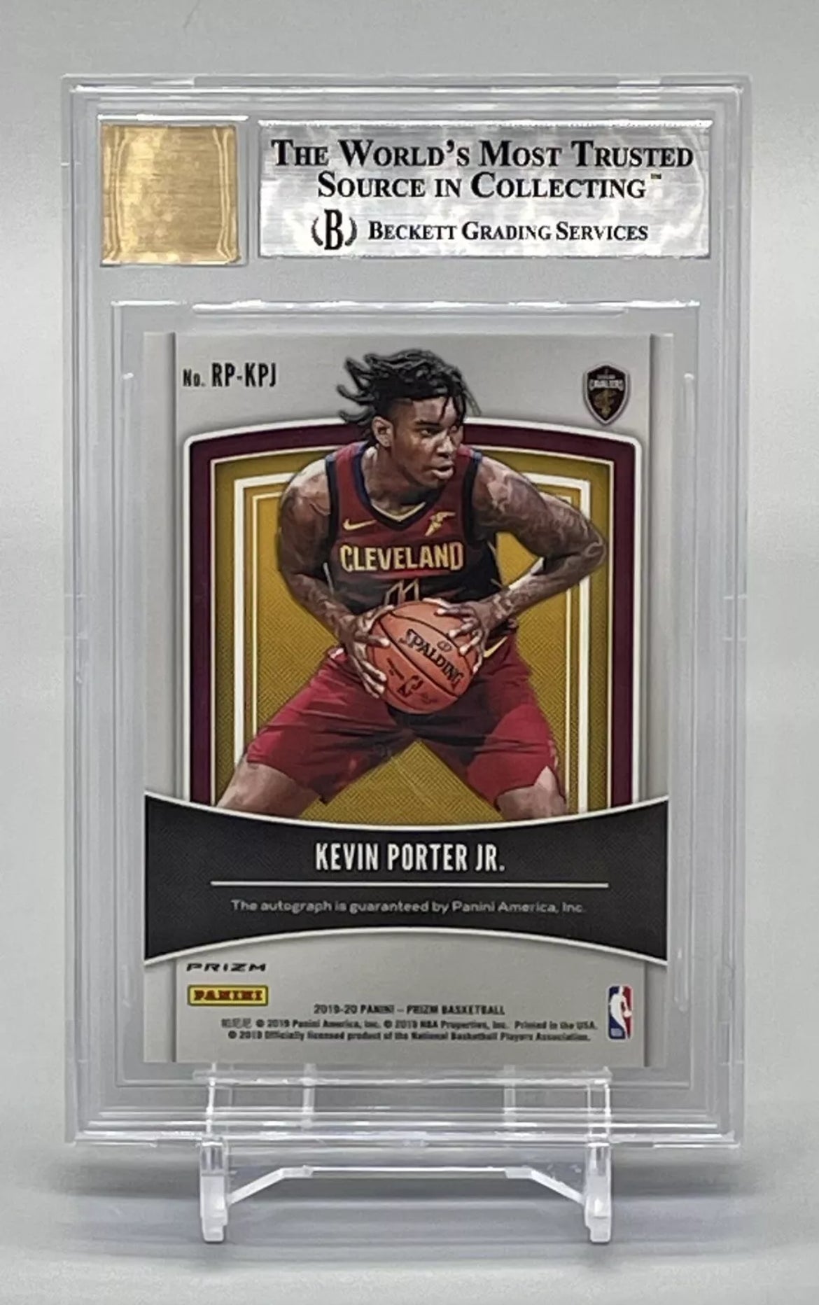 2019 Orange Cracked Ice Prizm Kevin Porter Jr Rc Rookie SSP BGS 9 Auto 10