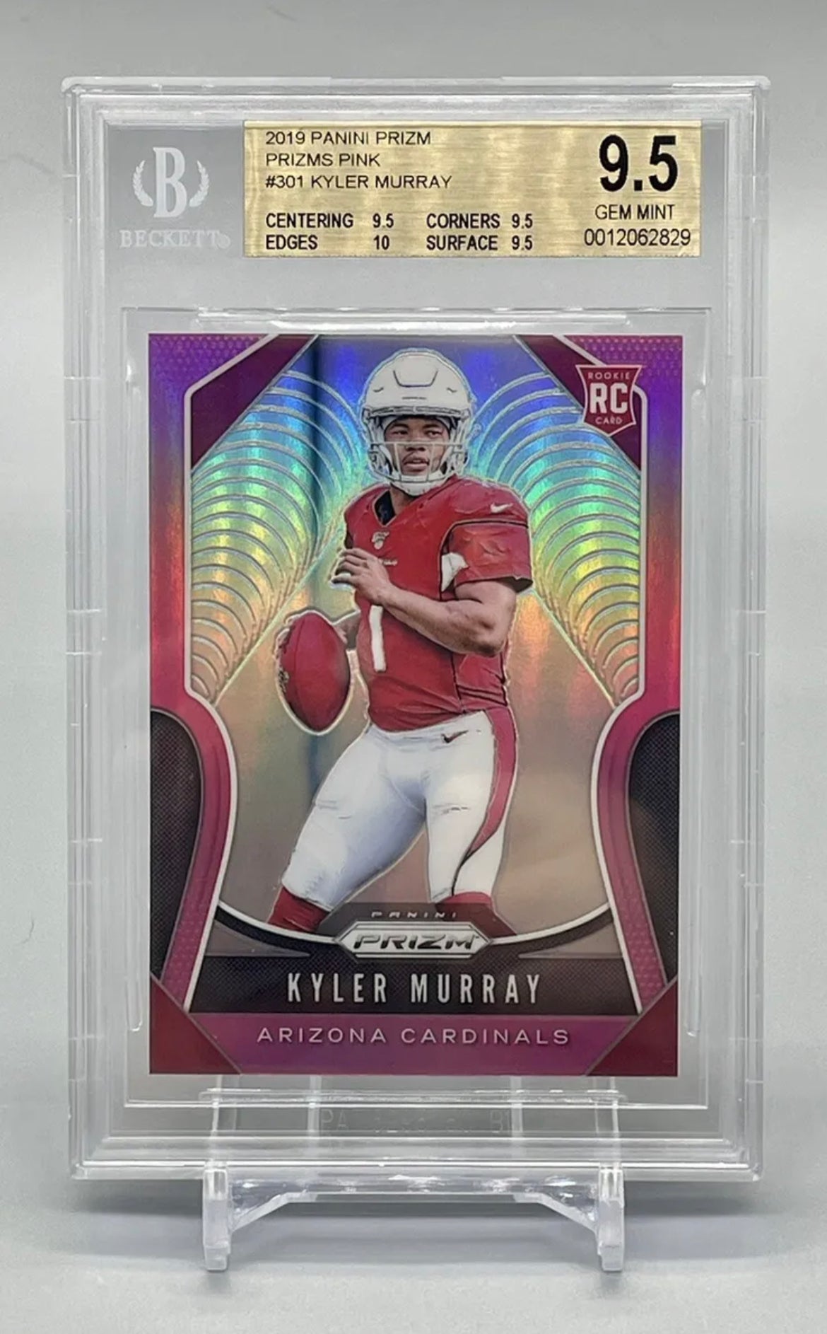 ❤️KYLER MURRAY 2019 PRIZM PINK ROOKIE RC #301 BGS 9.5 TRUE GEM MINT ALL SUBS