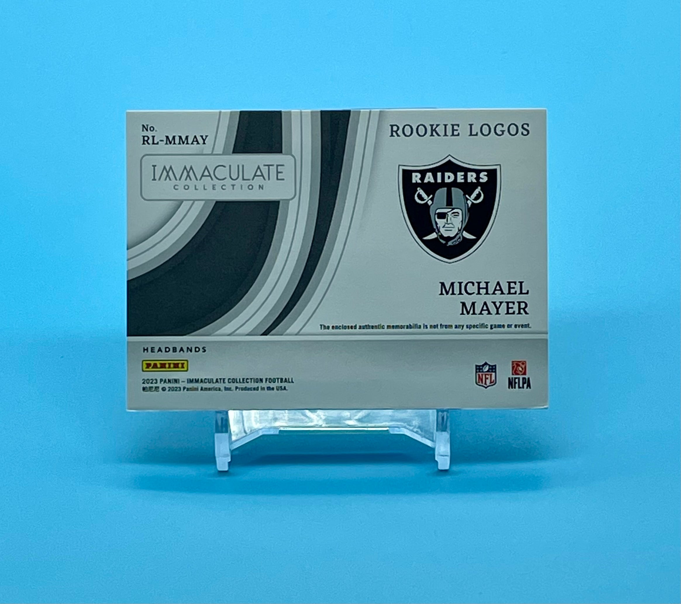 ❤️2023 Immaculate Rookie Logos Used Head Band Michael Mayer 1/10 RC Super Rare!