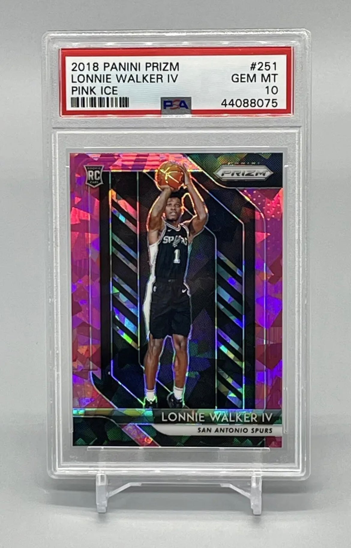 ❤️2018 Panini Prizm Pink Ice Lonnie Walker Rookie RC #251 PSA 10 NETS