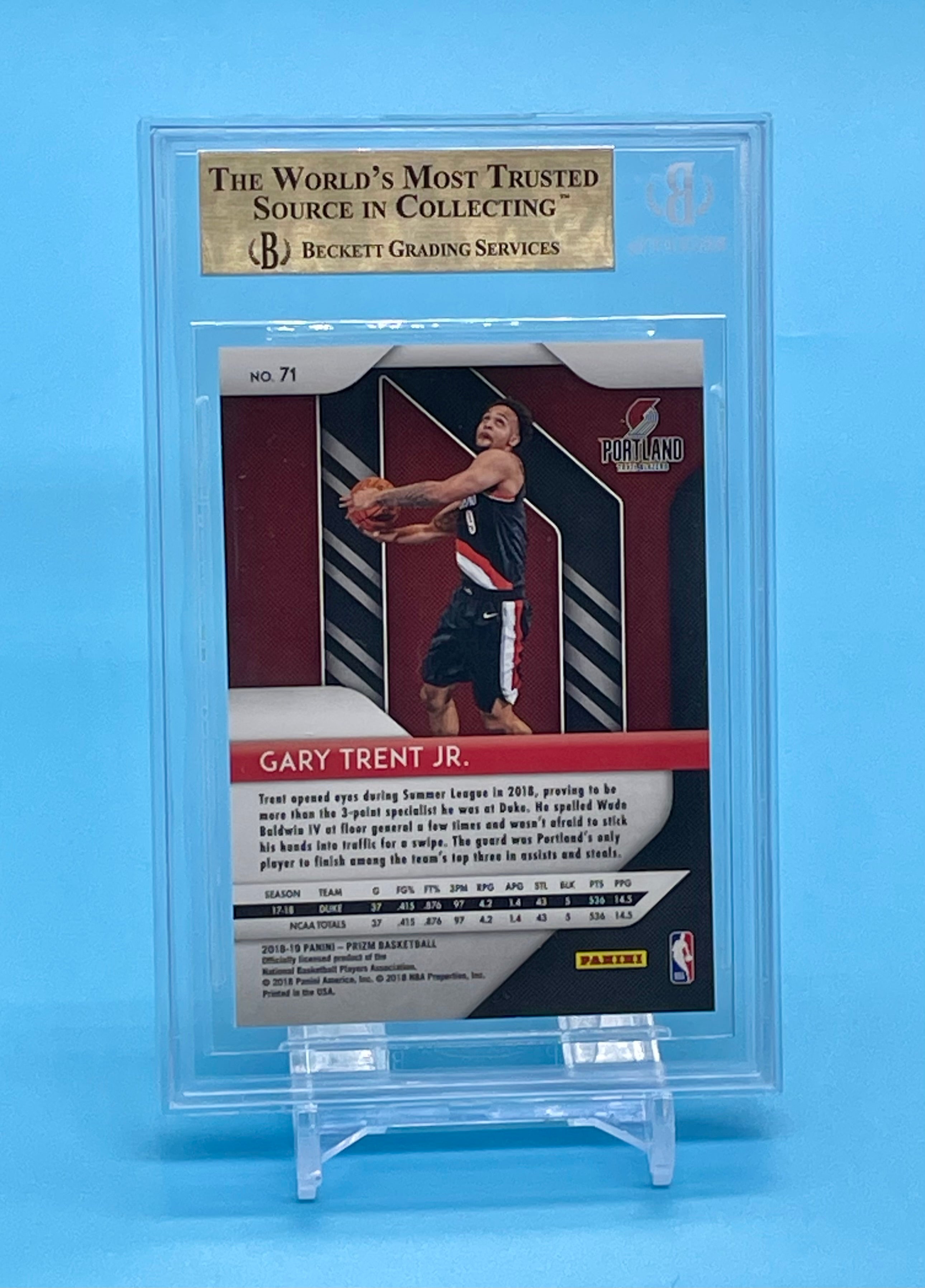 ❤️2018 Panini Prizm #71 Gary Trent Jr. RC Rookie RC BGS 9.5 TRUE GEM MINT 4x9.5 Sub
