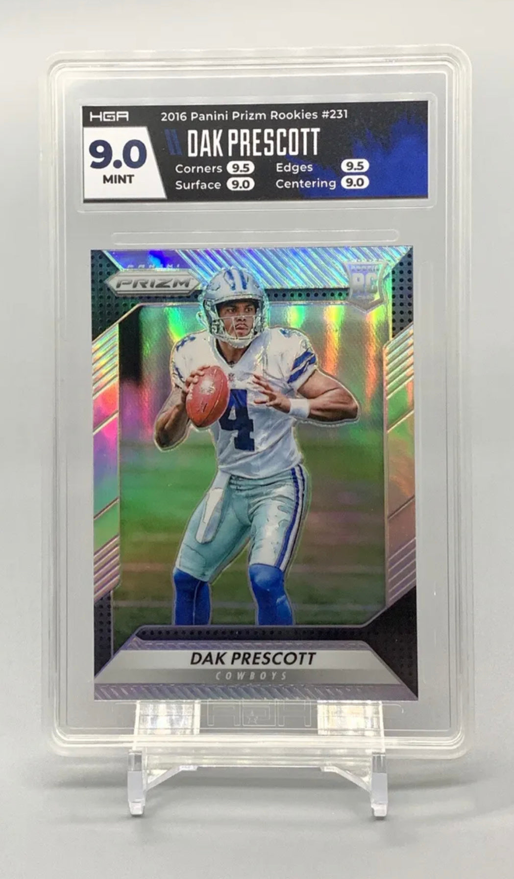 ❤️2016 Panini Silver Prizm Rookie #231 Dak Prescott HGA 9.0 RC Beautiful!