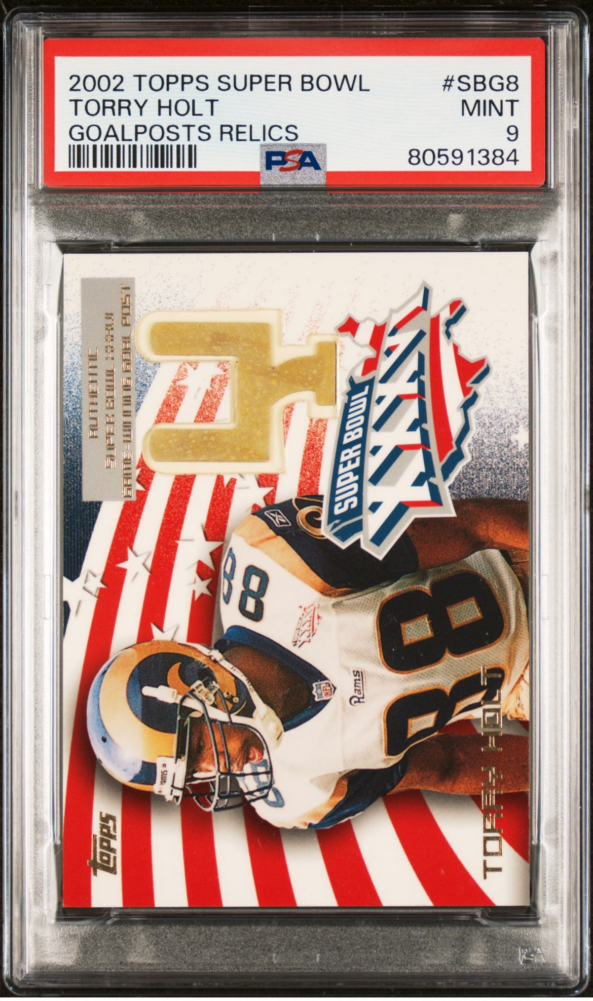 ❤️2002 Topps Chrome Torry Holt Super Bowl Authentic Goal Post Relic Psa 9 Pop 2