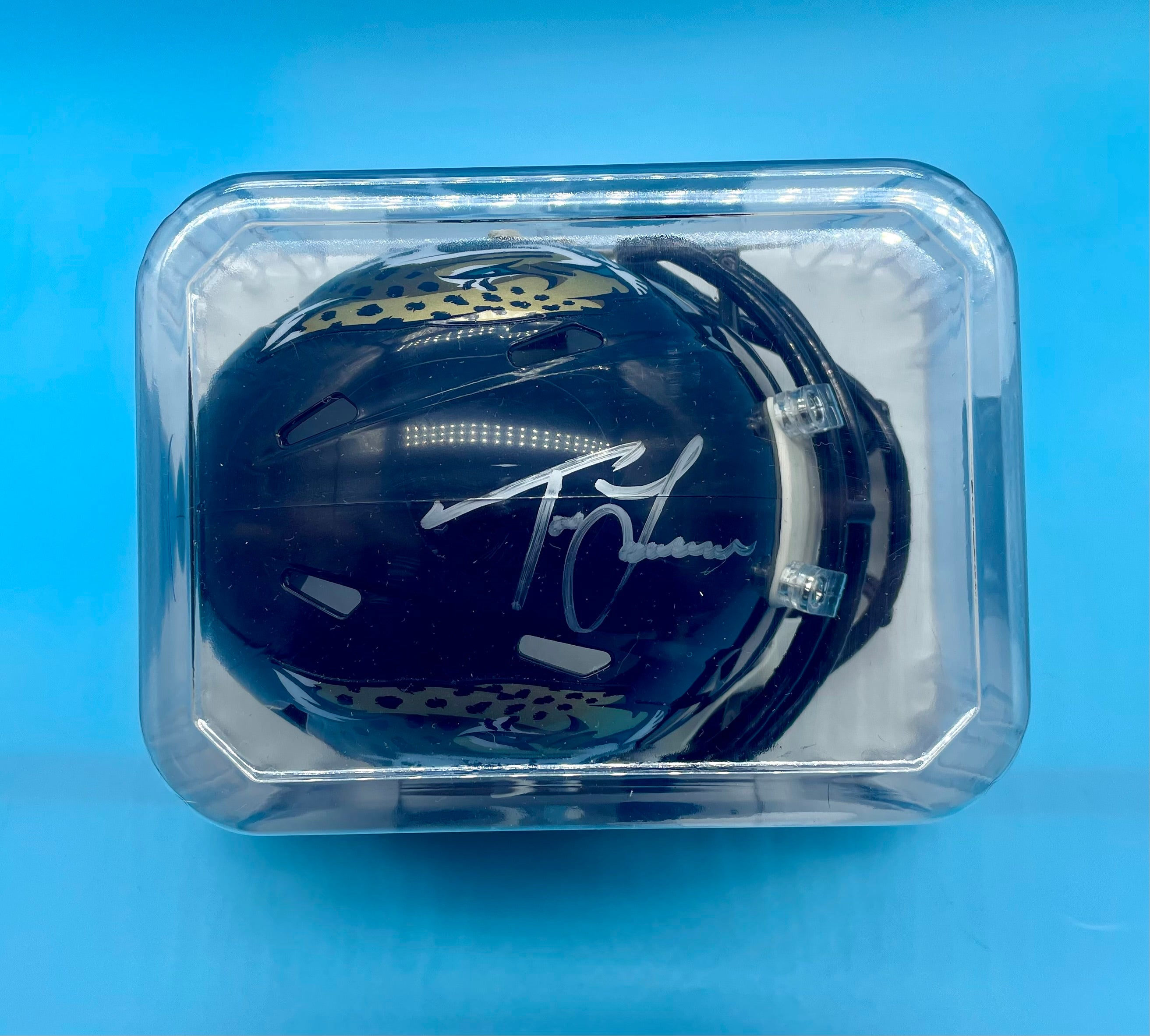 ❤️Trevor Lawrence Jacksonville Jaguars Signed Black Speed Mini Helmet FANATICS