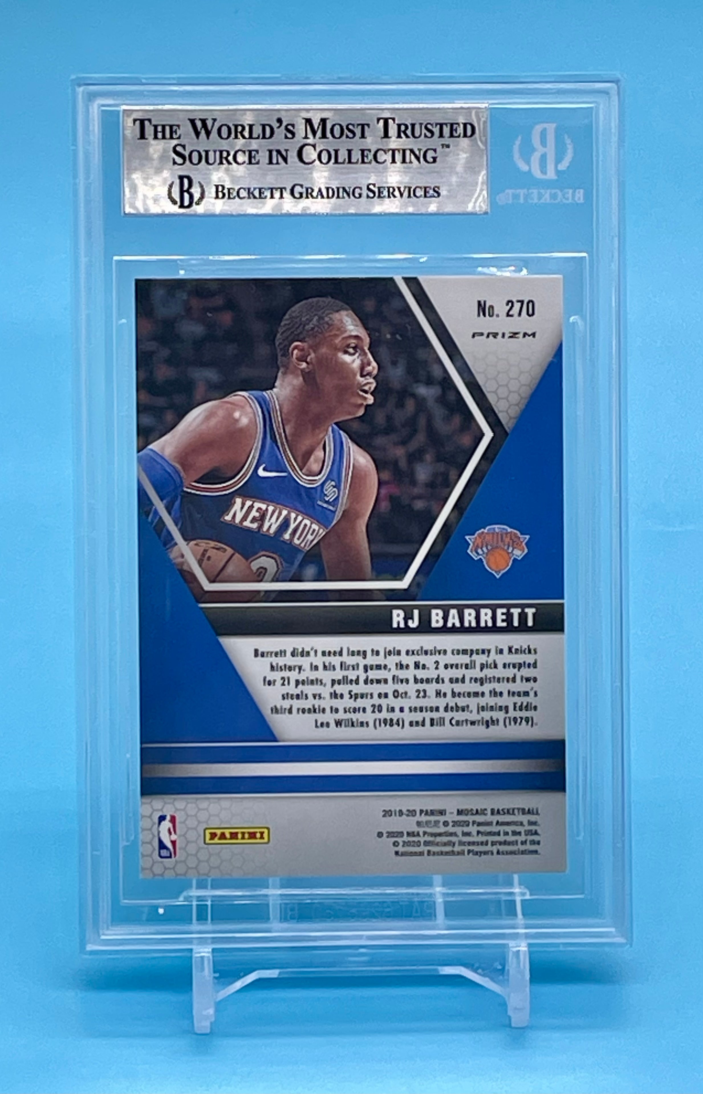 ❤️2019-20 Mosaic RJ Barrett NBA Debut Silver Prizm Rookie RC #270 BGS 9 Knicks