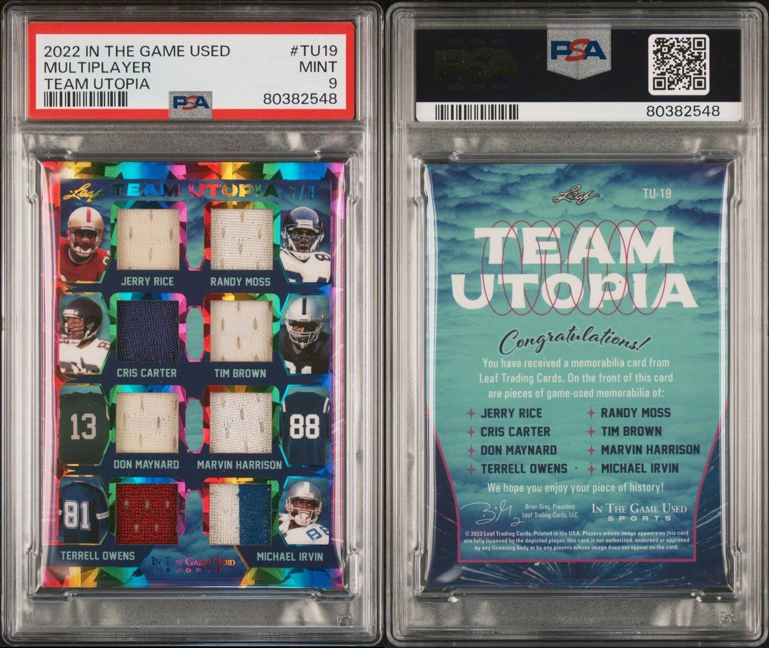 ❤️2022 In The Game Team Utopia Game Used Jersey /9 Psa 9 Pop 1. With an octet of legendary players including Jerry Rice, Michael Irvin, Tim Brown, Randy Moss, Chris Carter, Don Maynard, Terrell Owens, and Marvin Harrison!