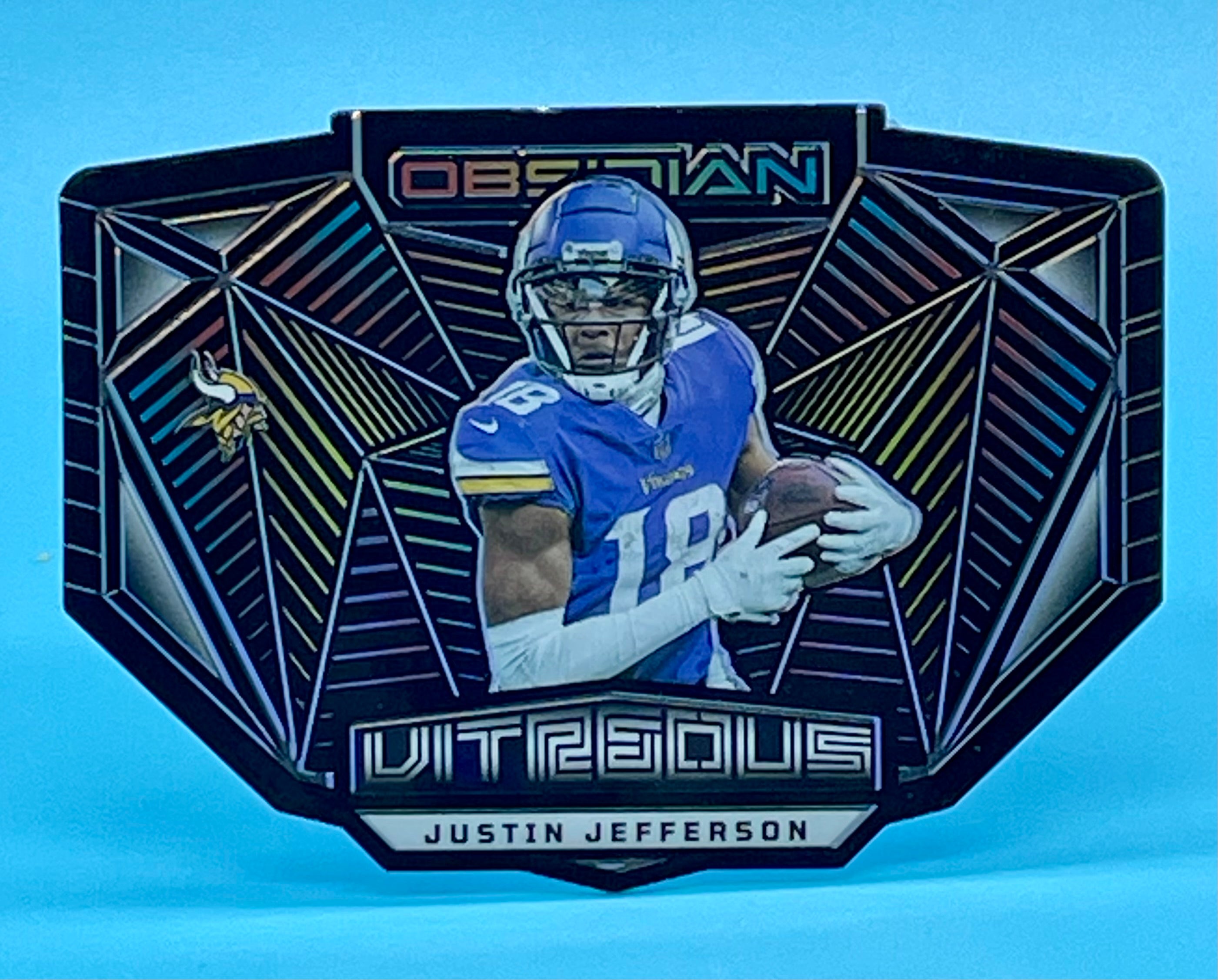 ❤️Justin Jefferson 2023 Panini Obsidian - Case Hit Vitreous Die Cut SSP Vikings