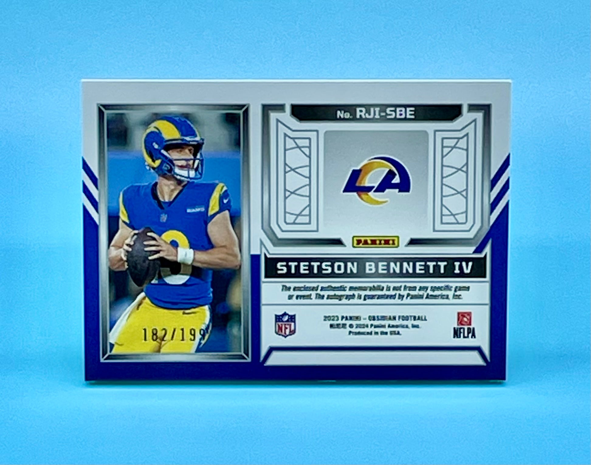 ❤️2023 OBSIDIAN STETSON BENNETT IV RC PLAYER WORN PATCH AUTO SILVER /199 RAMS