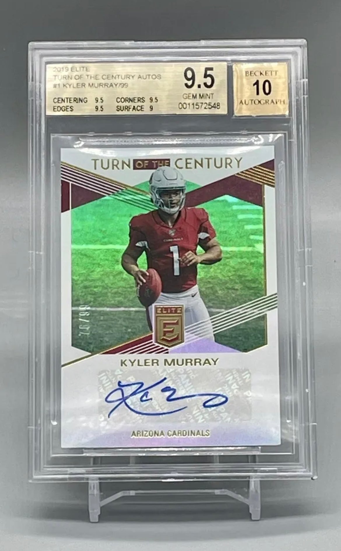 ❤️2019 Donruss Elite Kyler Murray Turn of the Century Rookie /99 Auto 10 BGS 9.5