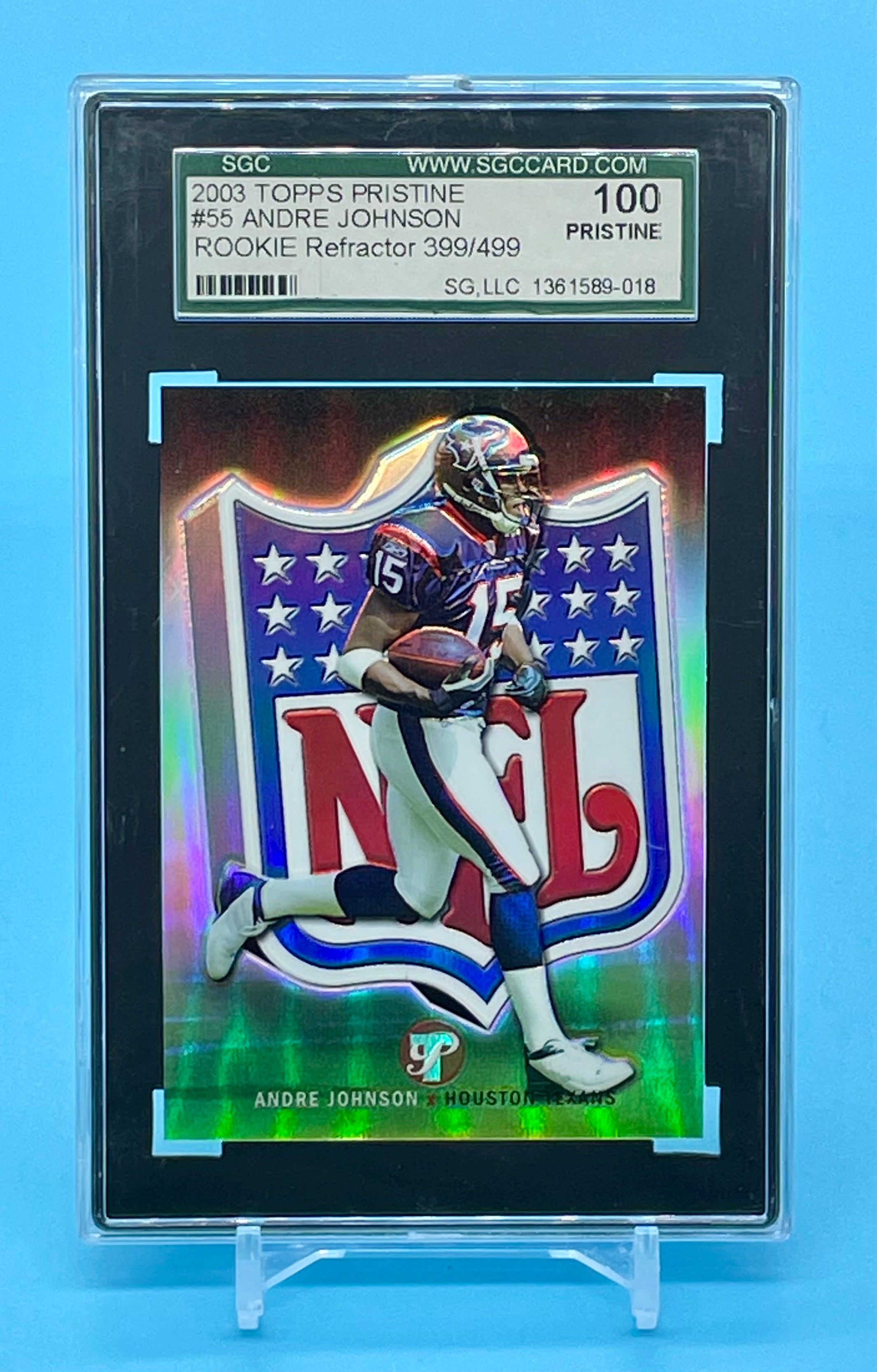 ❤️2003 Topps Pristine Andre Johnson Refractor RC /499 SGC 10 GEM MINT Rookie