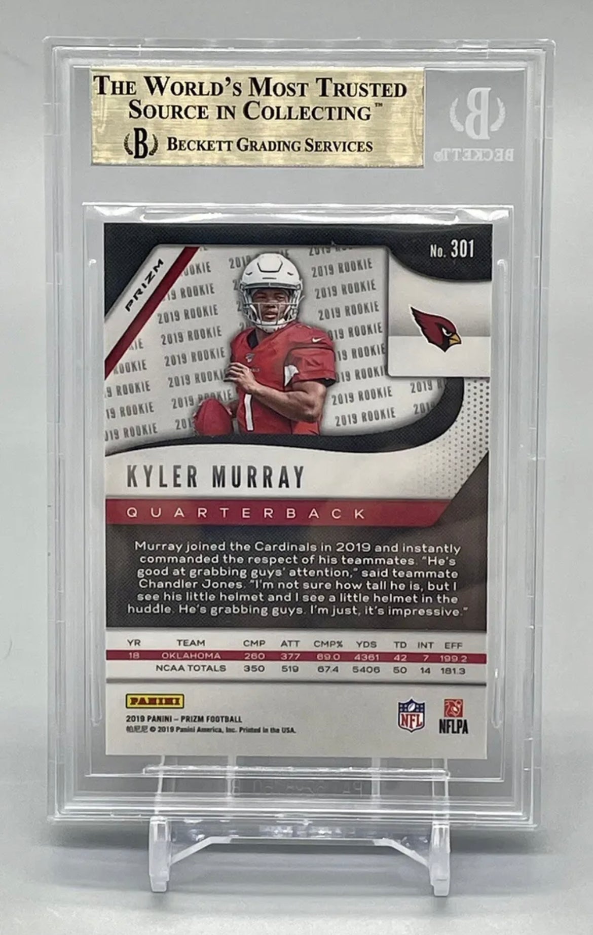 ❤️KYLER MURRAY 2019 PRIZM PINK ROOKIE RC #301 BGS 9.5 TRUE GEM MINT ALL SUBS