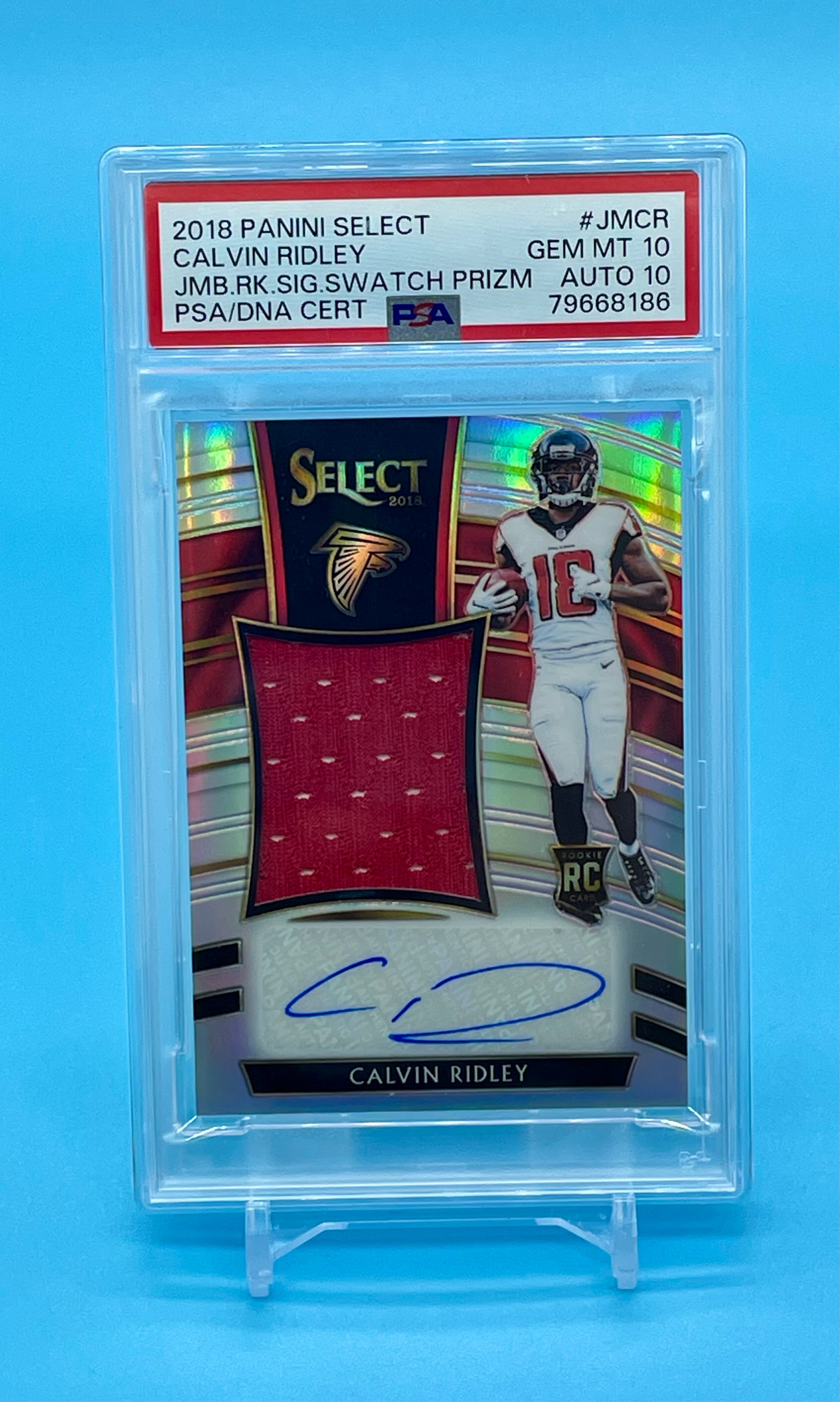 ❤️2018 PANINI SELECT CALVIN RIDLEY SILVER ROOKIE RC PATCH AUTO /49 FALCONS PSA 10