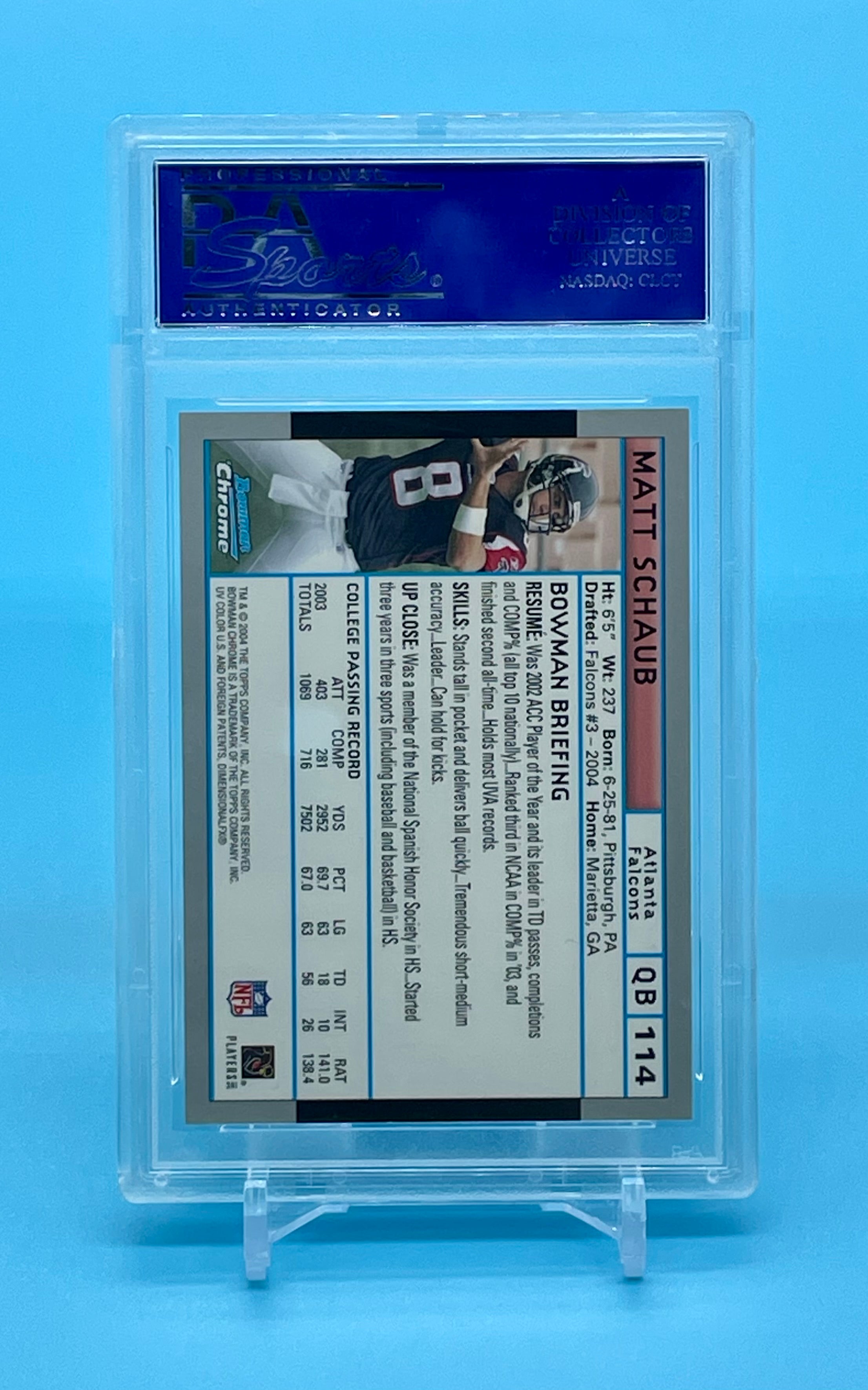 ❤️2004 Bowman Chrome Matt Schaub #114 PSA 10 Rookie Pop 1!