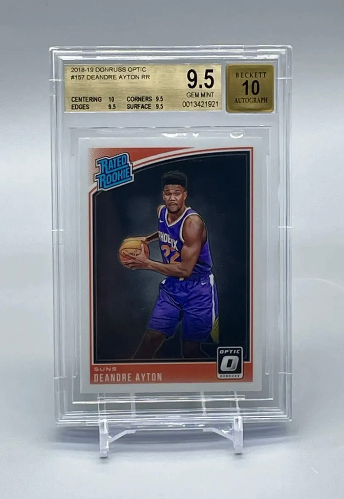 ❤️2018 DONRUSS OPTIC DeANDRE AYTON RR ROOKIE RC #157 BGS 9.5 Beckett Auto ERROR (no auto grade should have been done)